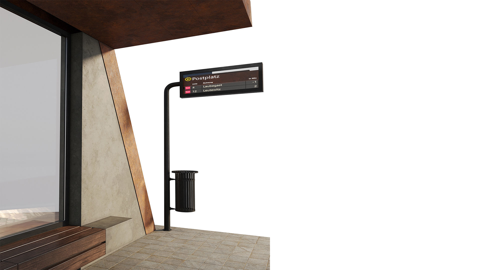 Tram station 3D model_7