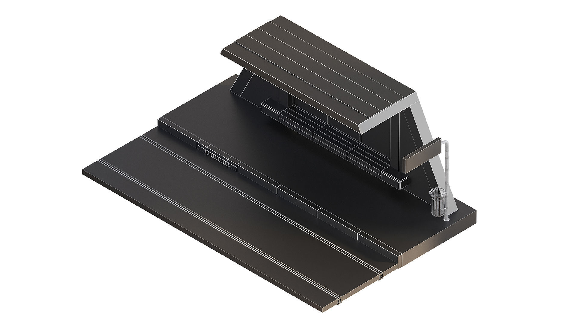 Tram station 3D model_9