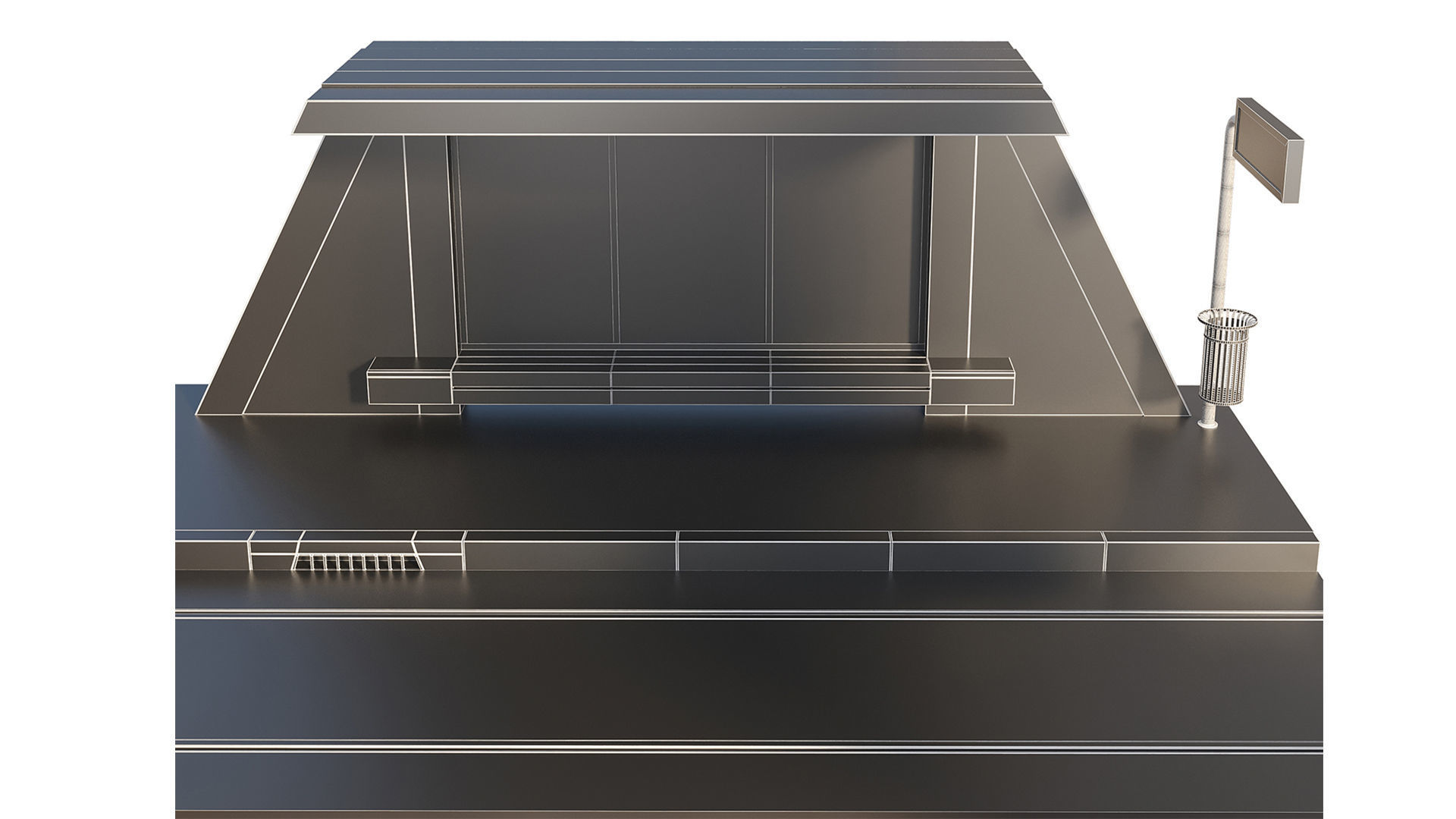 Tram station 3D model_11