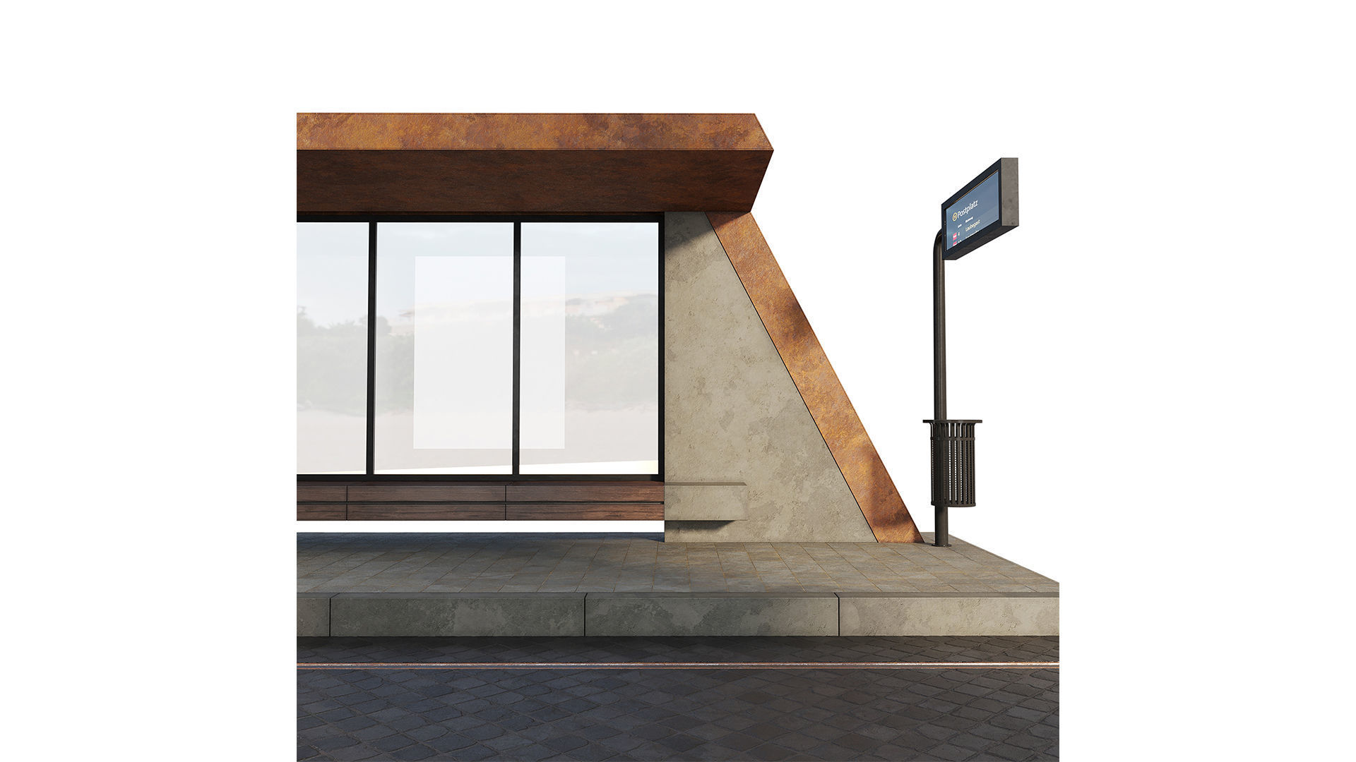Tram station 3D model_4