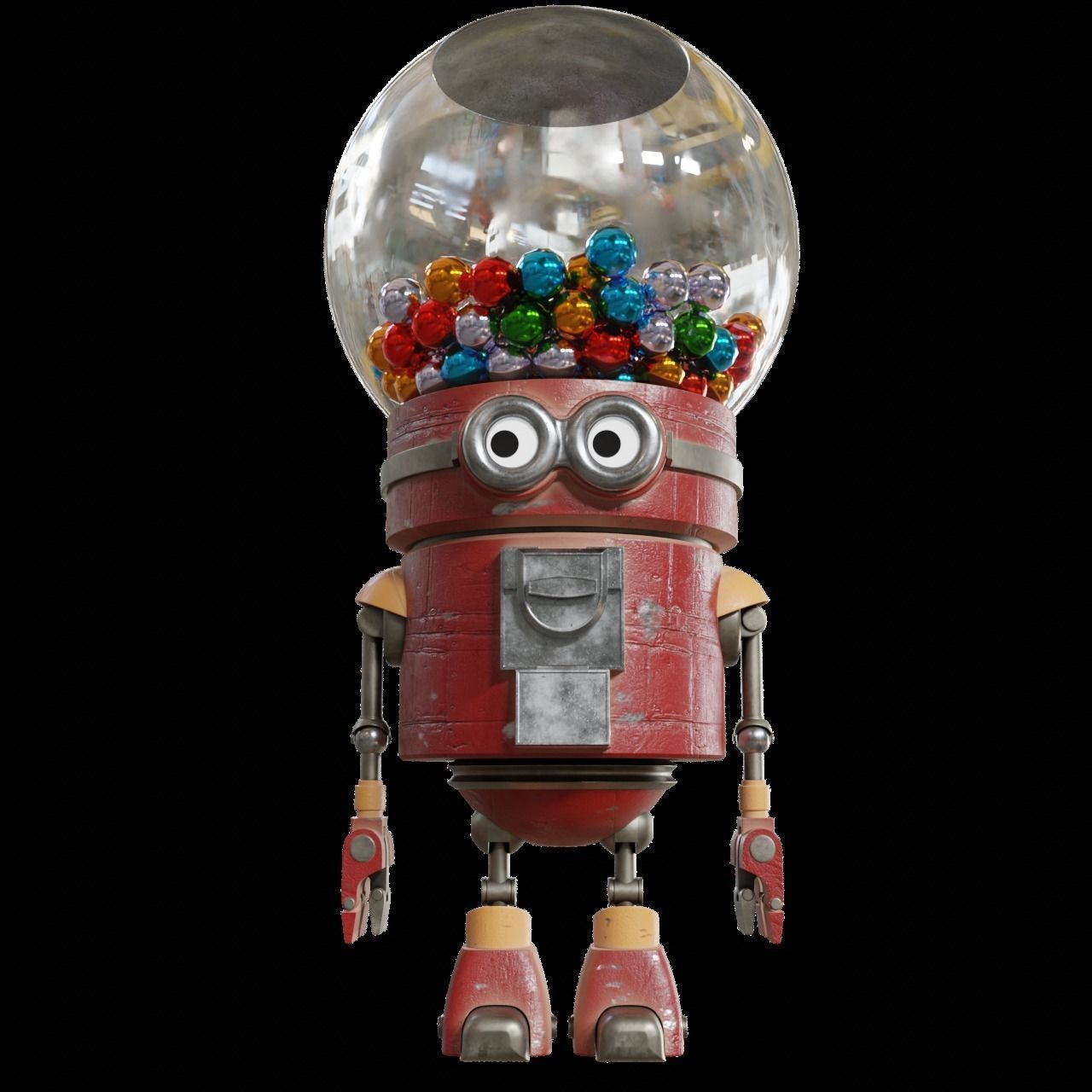 Candy Robot Character 3D model_2
