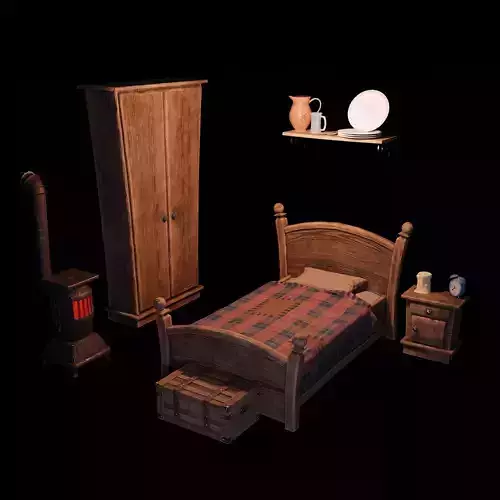 Stylized Cozy Bedroom