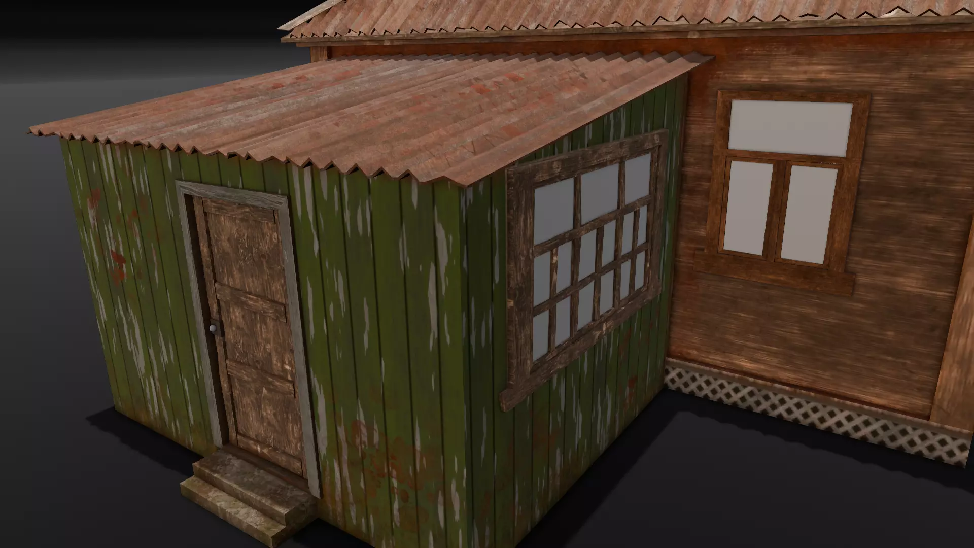Rusted Old House Low-poly 3D model_0