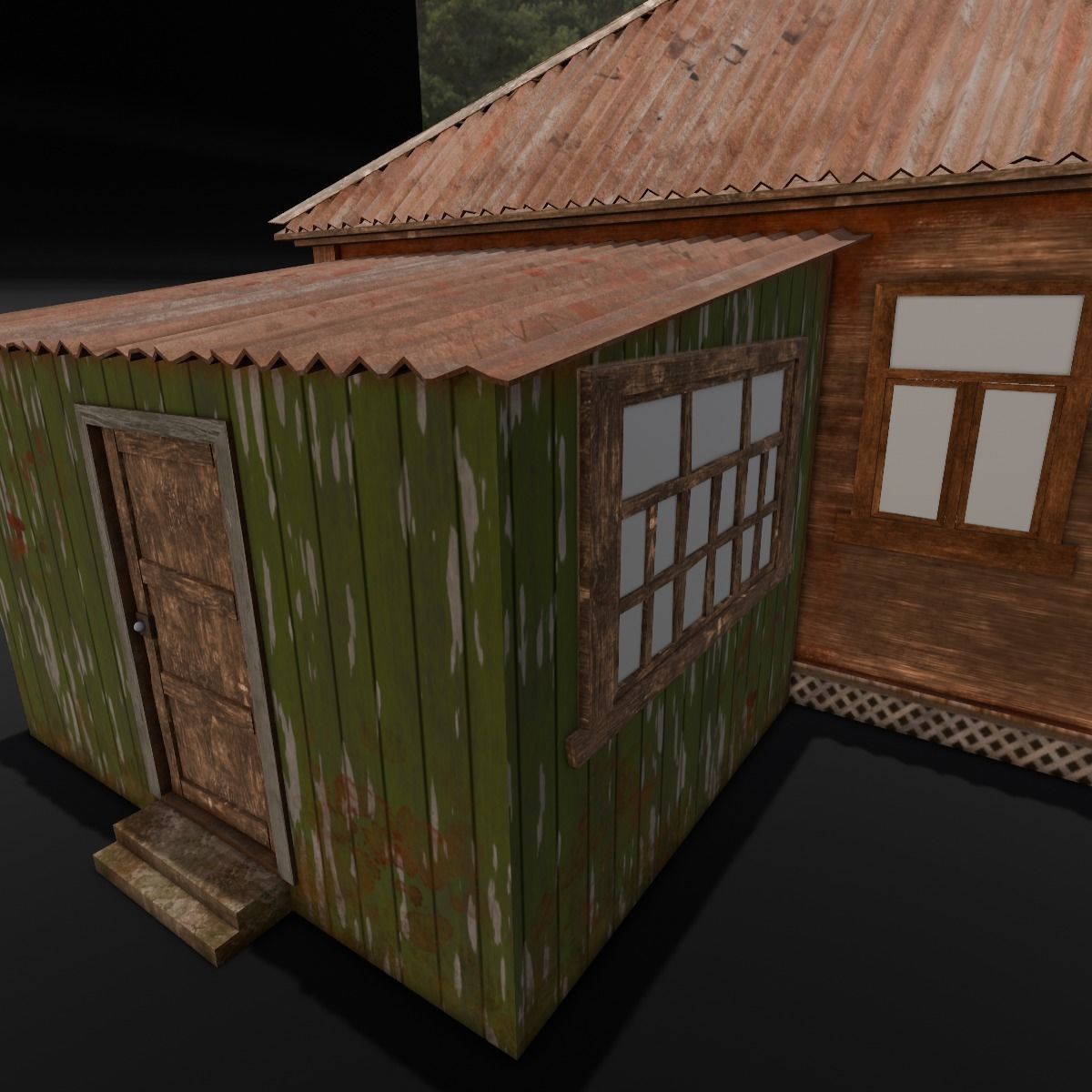 Rusted Old House Low-poly 3D model_8