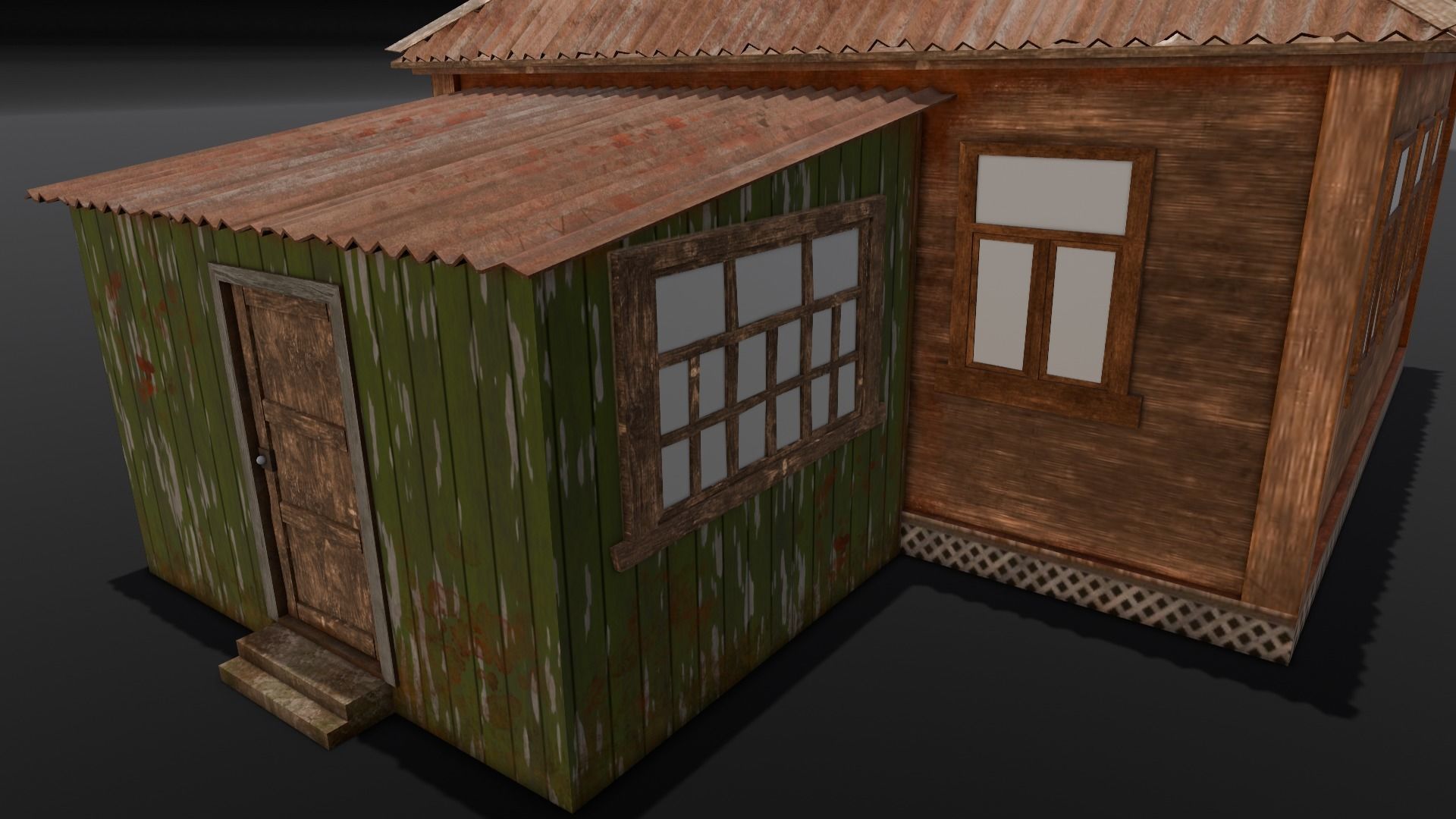 Rusted Old House Low-poly 3D model_3