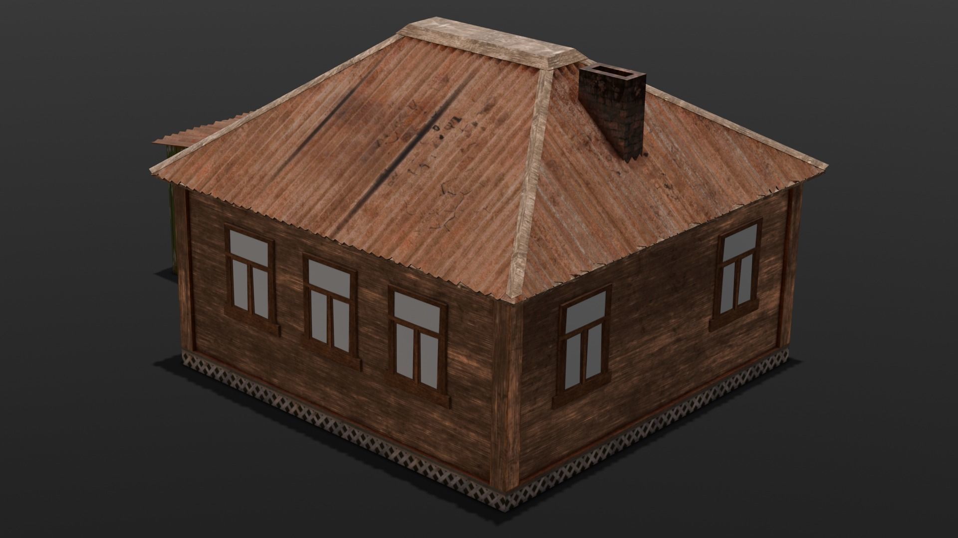 Rusted Old House Low-poly 3D model_7