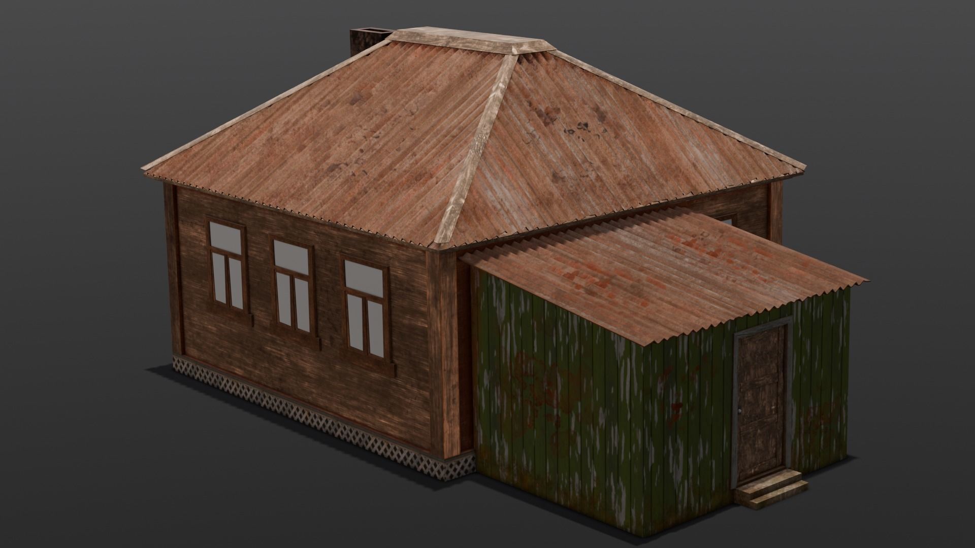 Rusted Old House Low-poly 3D model_18