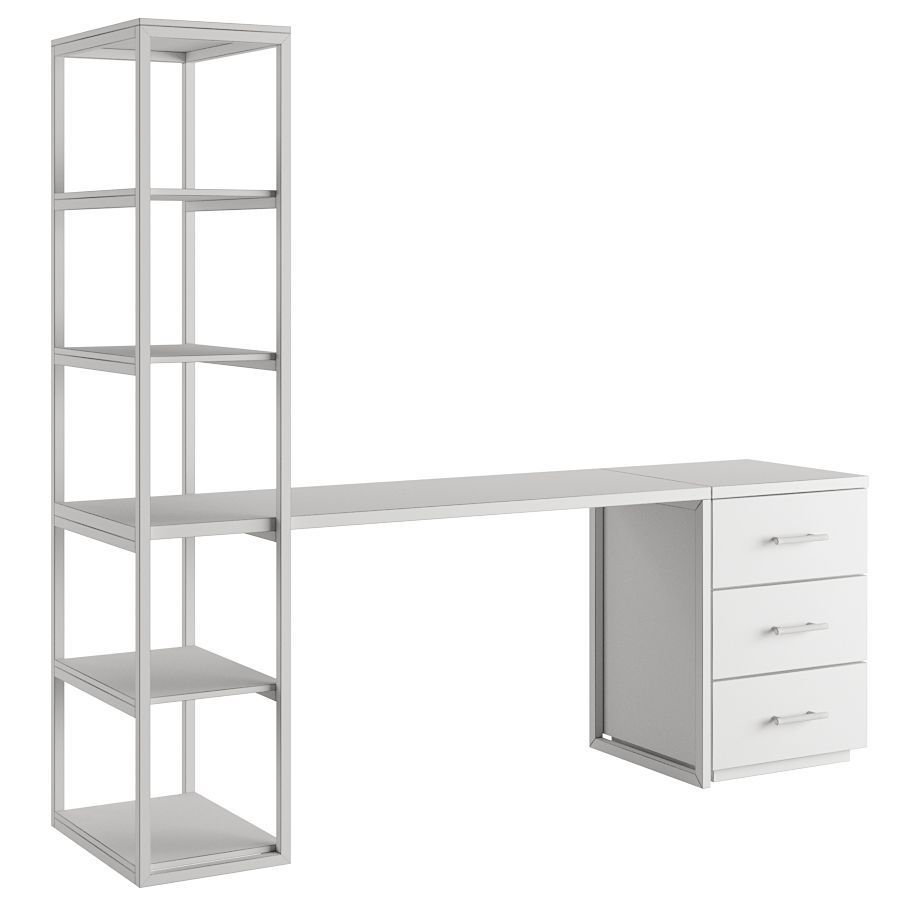Desk with drawer 3D model_6