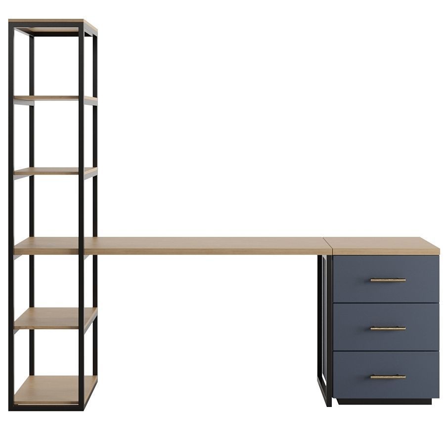 Desk with drawer 3D model_1