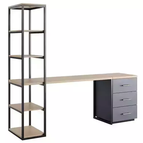 Desk with drawer 3D model