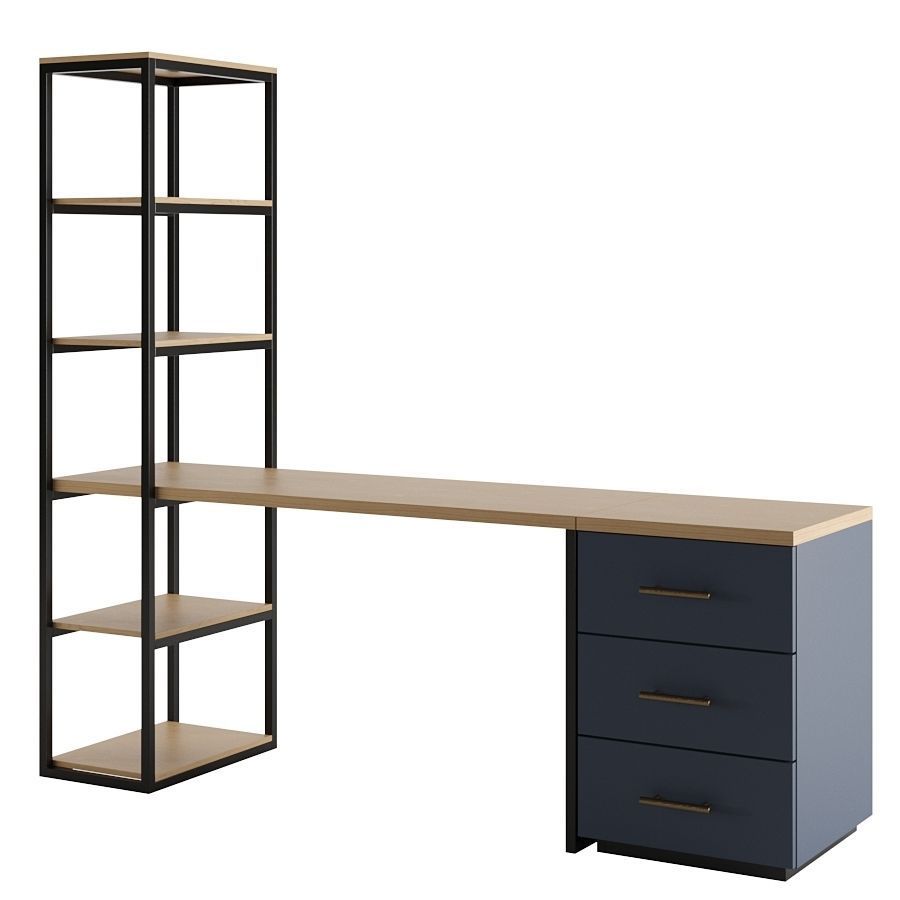 Desk with drawer 3D model_2