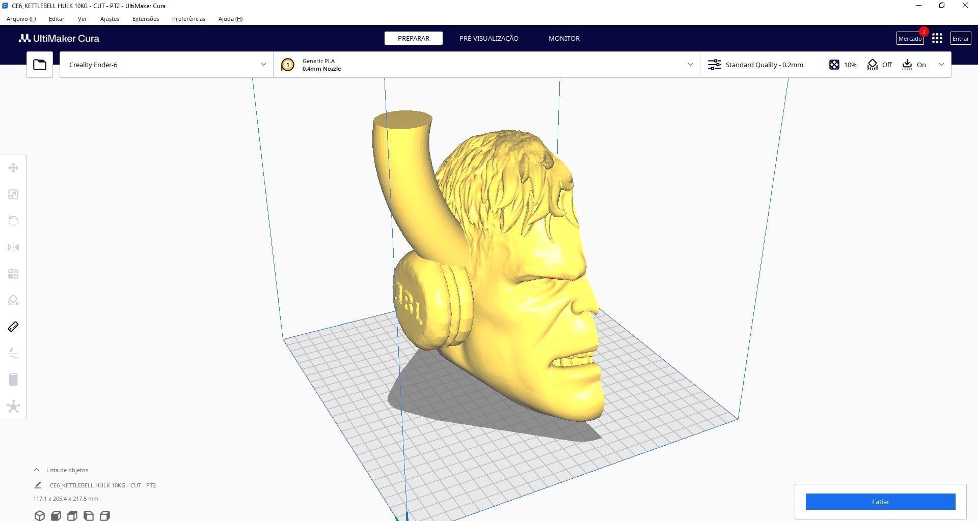 Kettlebell Hulk 10kg - Concrete or cement 3D print model_5