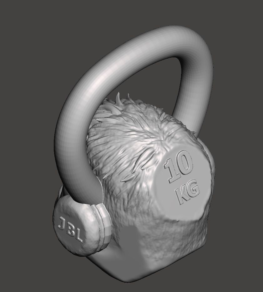 Kettlebell Hulk 10kg - Concrete or cement 3D print model_2