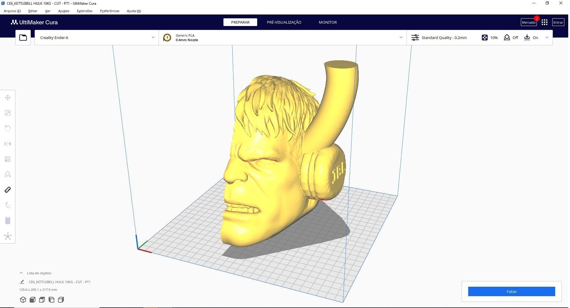 Kettlebell Hulk 10kg - Concrete or cement 3D print model_4