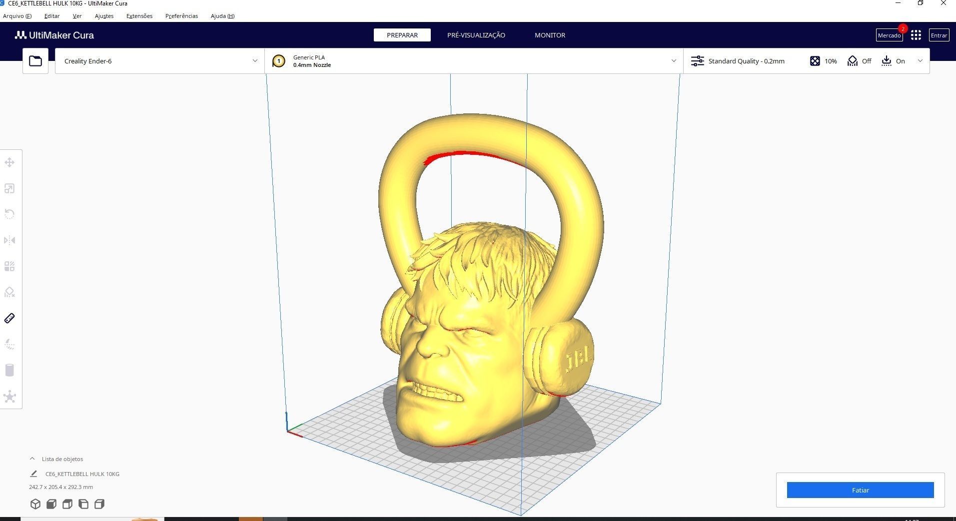 Kettlebell Hulk 10kg - Concrete or cement 3D print model_3