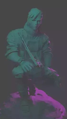 Realistic Modern-Day Link with Compound Bow  3D Printable Model 3D print model