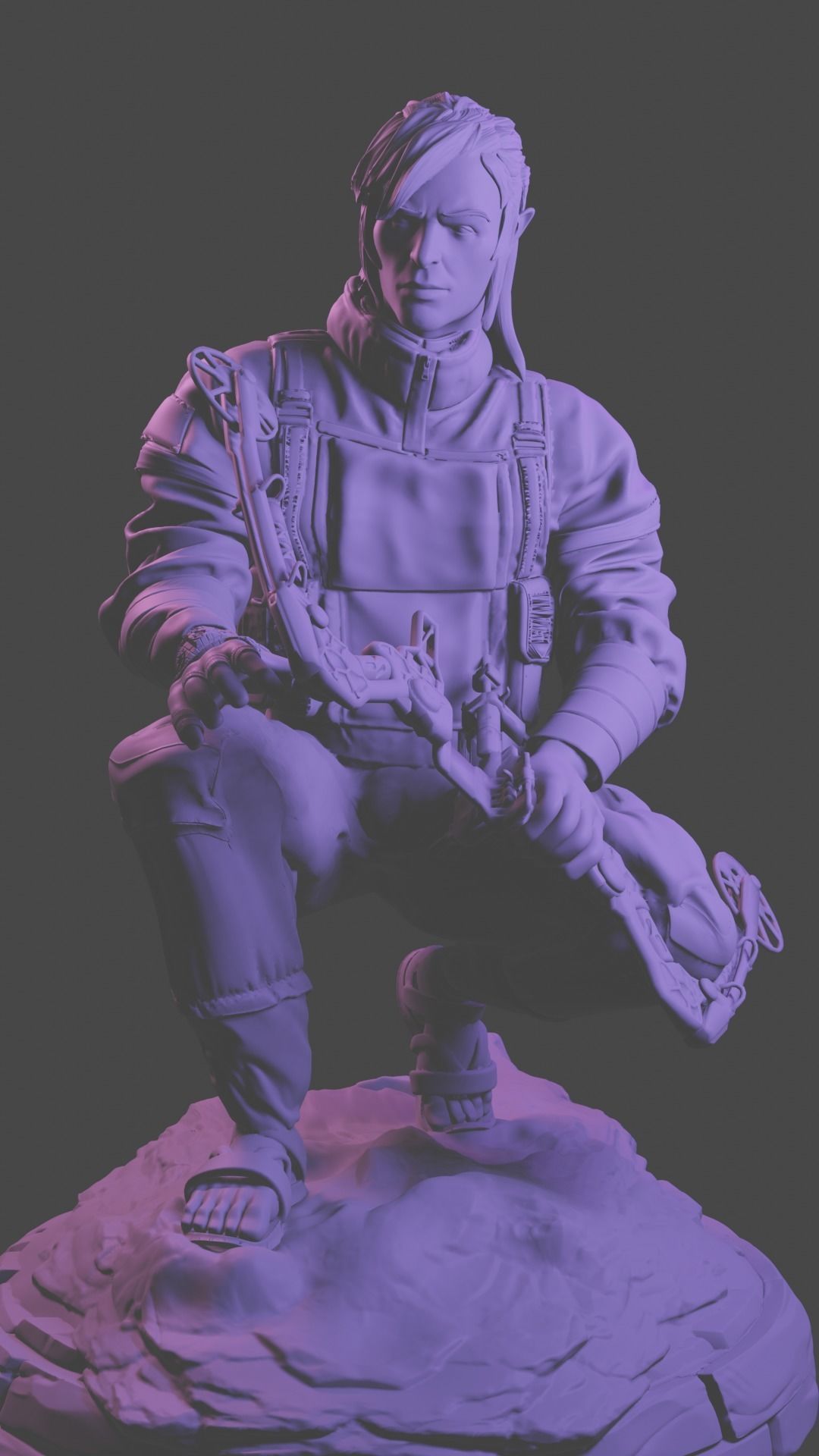 Realistic Modern-Day Link with Compound Bow 3D Printable Model 3D print model_6