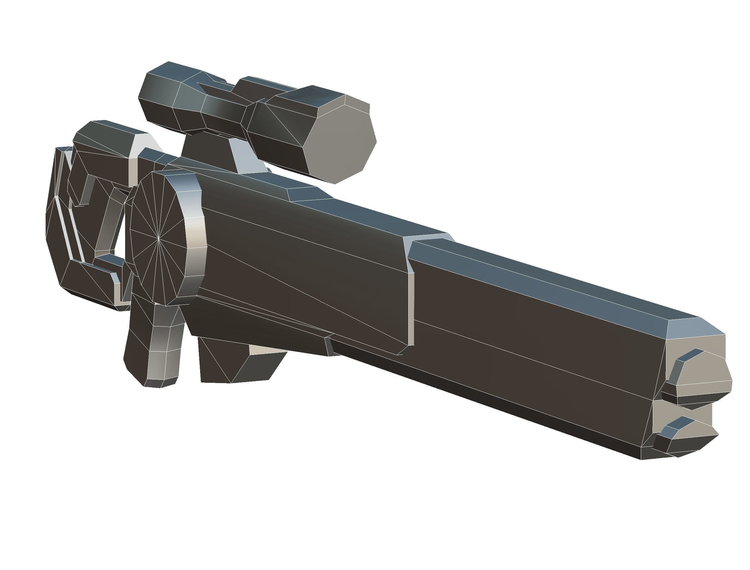 Sniper rifle of the future weapon barrel blaster laser arms Low-poly 3D model_49