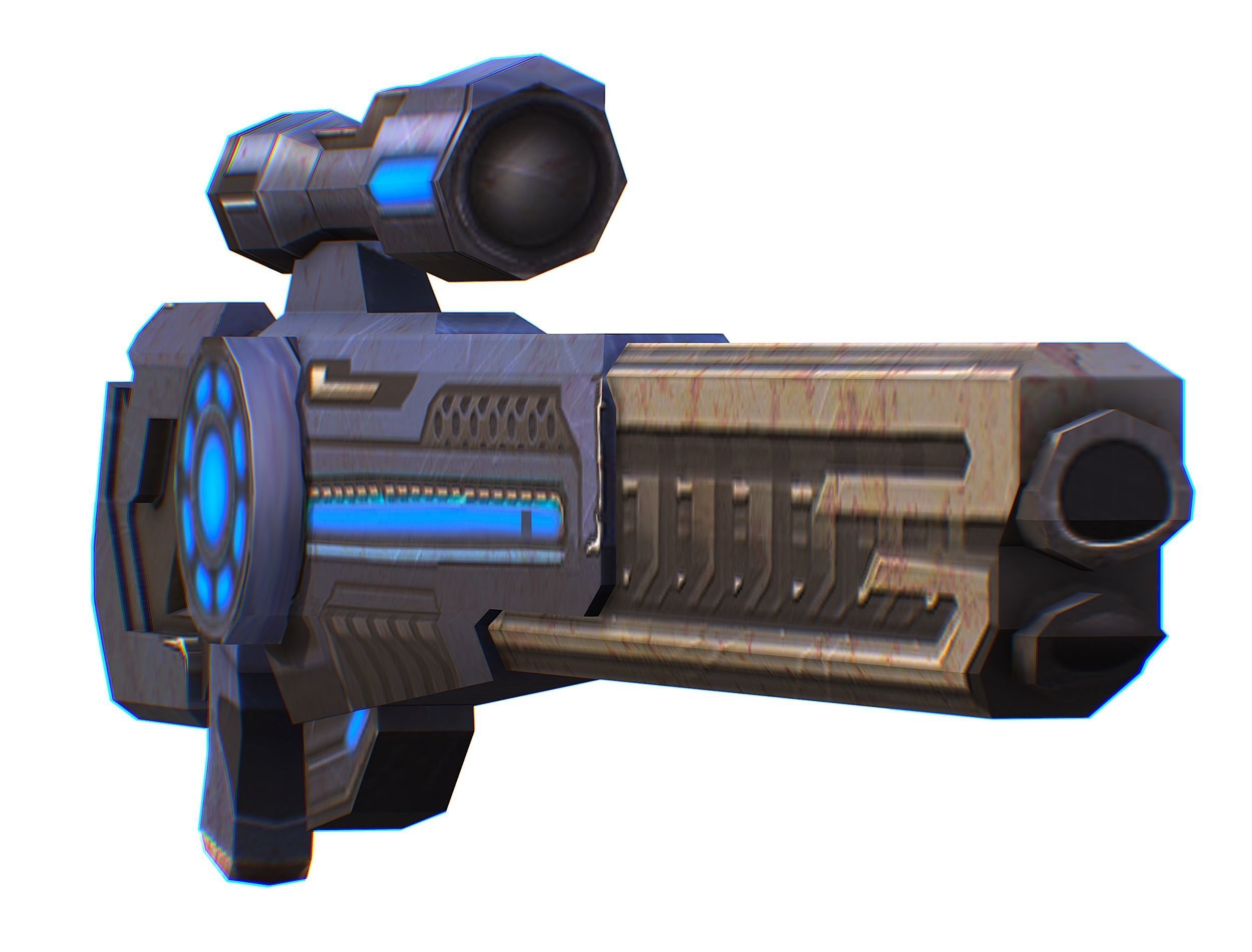 Sniper rifle of the future weapon barrel blaster laser arms Low-poly 3D model_35