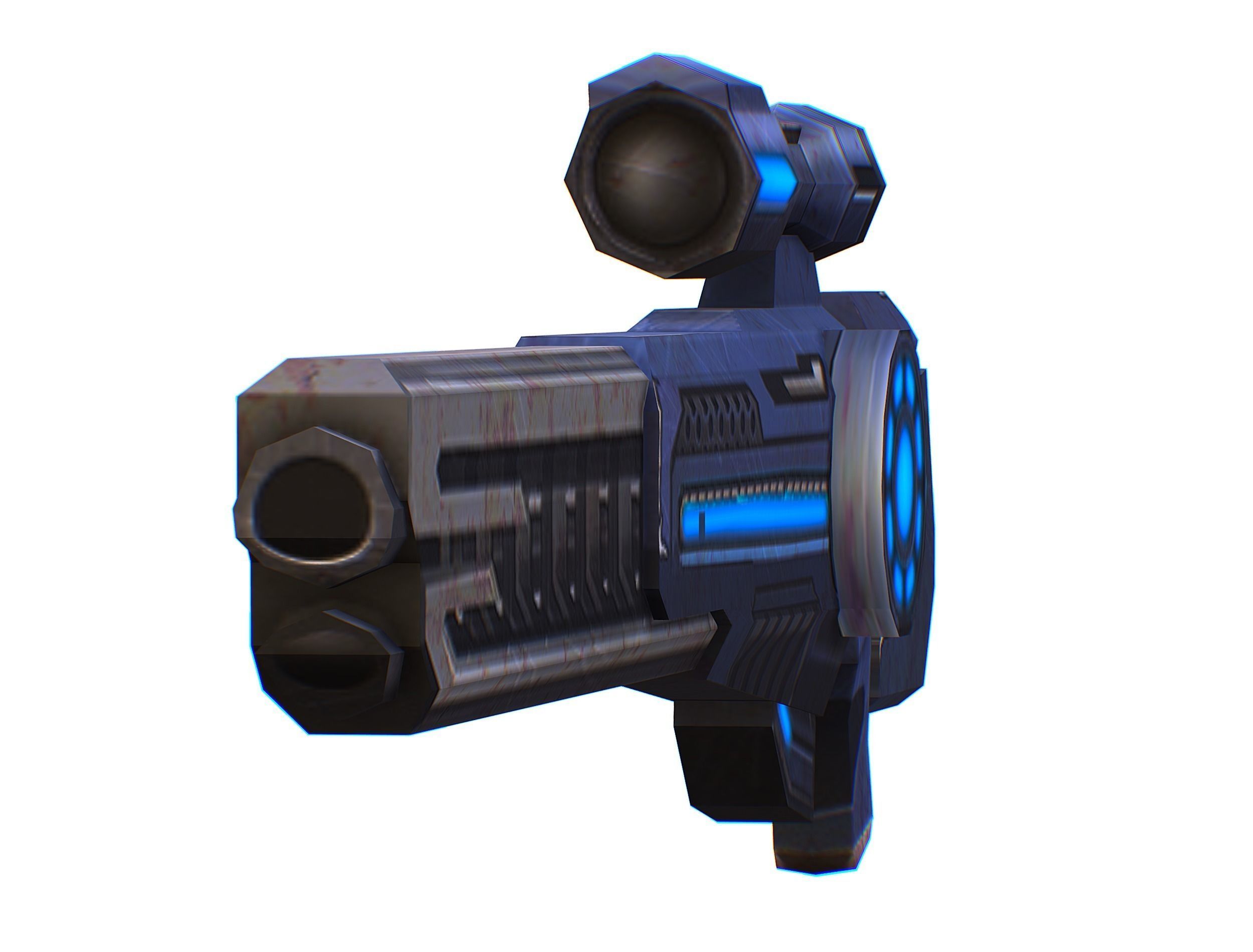 Sniper rifle of the future weapon barrel blaster laser arms Low-poly 3D model_32