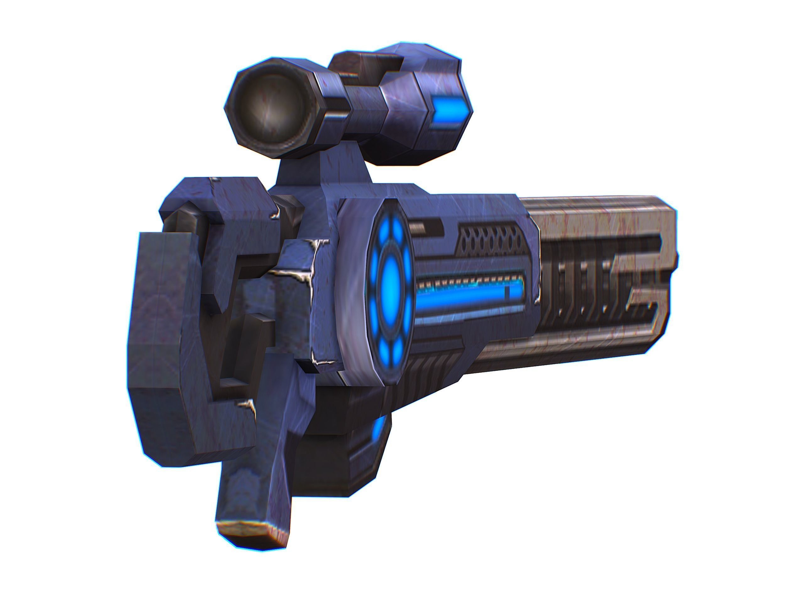 Sniper rifle of the future weapon barrel blaster laser arms Low-poly 3D model_12