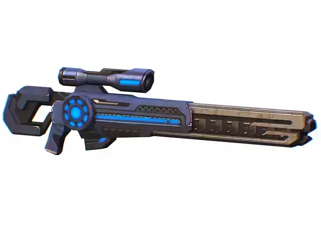 Sniper rifle of the future weapon barrel blaster laser arms Low-poly 3D model Sniper rifle of the future weapon barrel blaster laser arms Low-poly 3D model