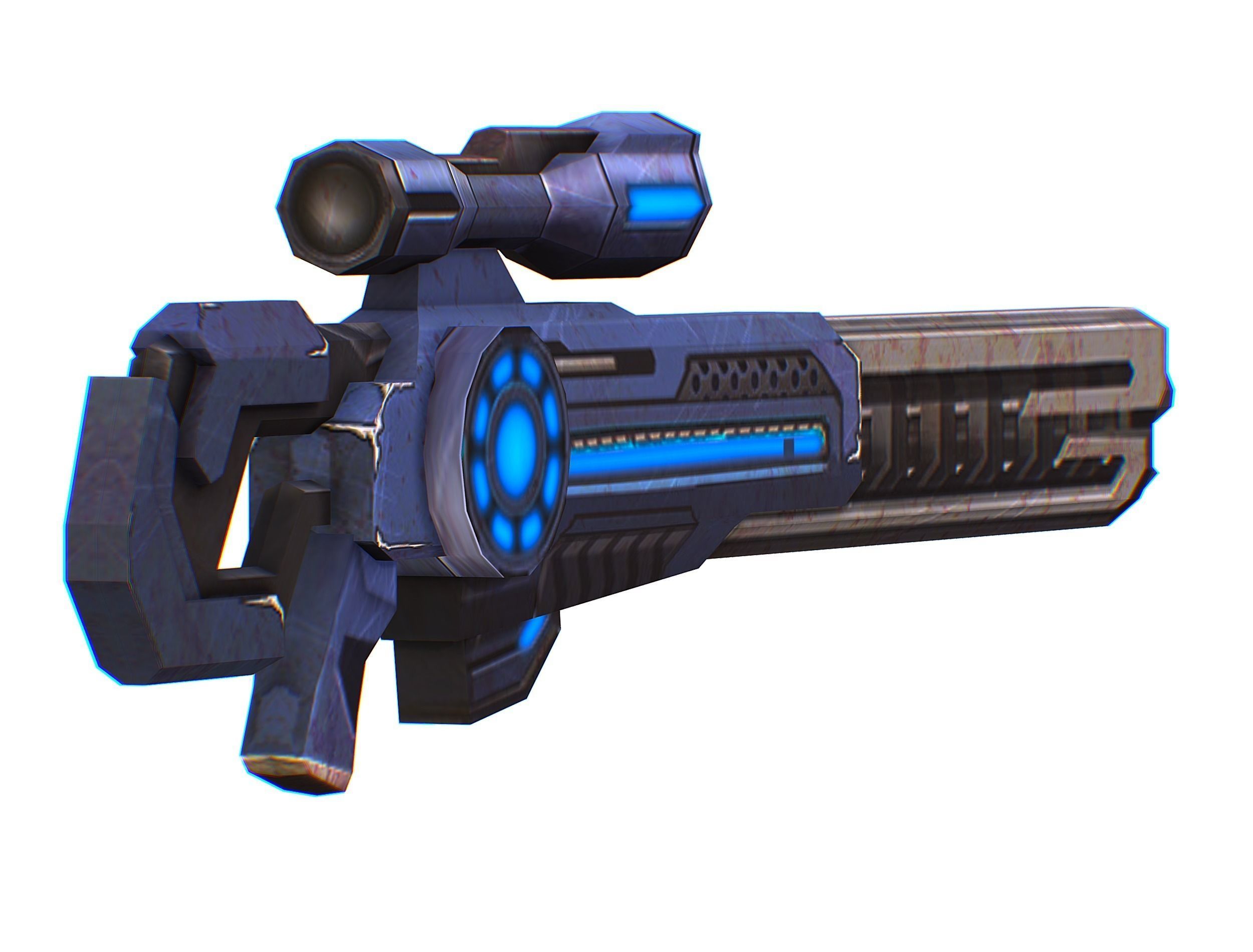 Sniper rifle of the future weapon barrel blaster laser arms Low-poly 3D model_10