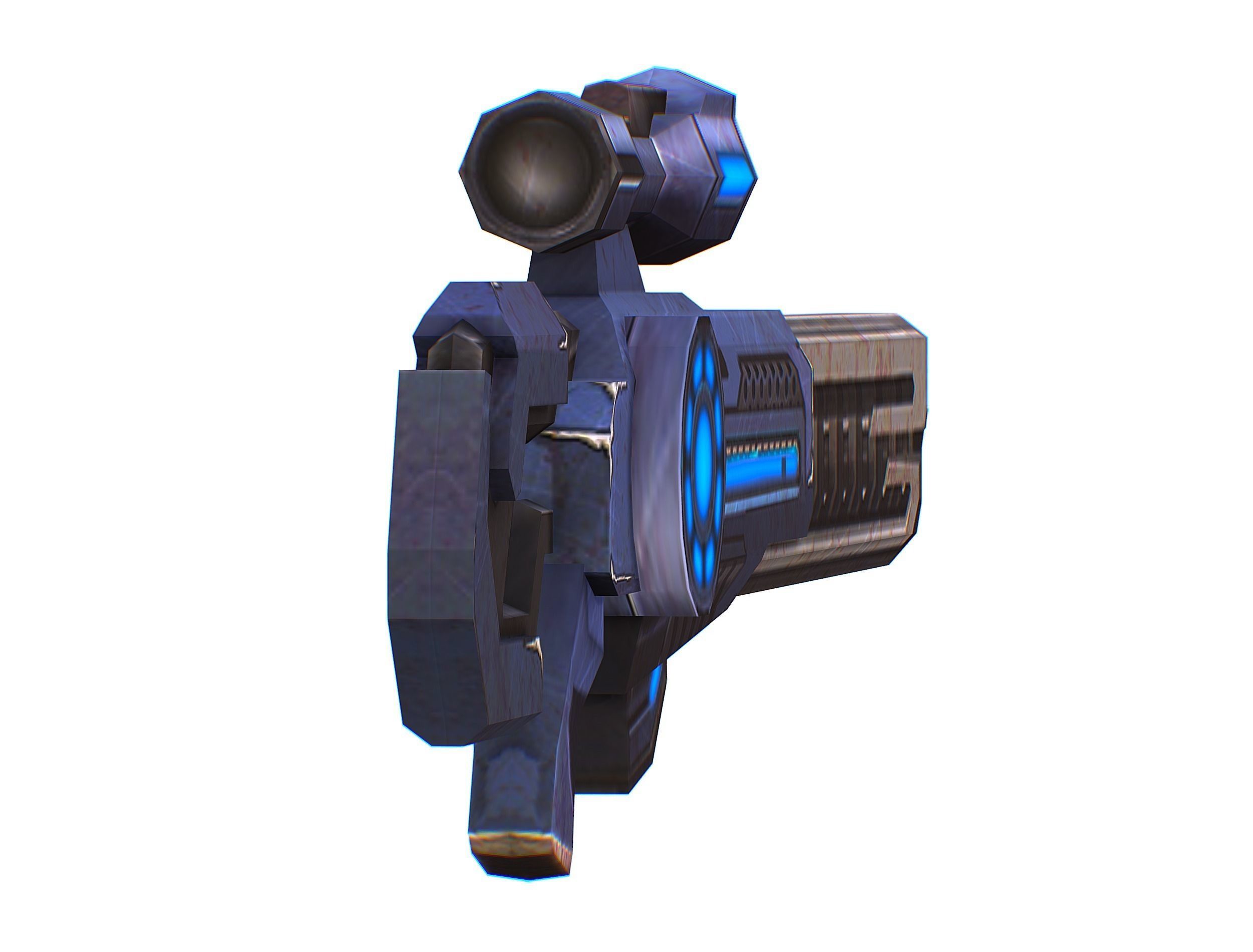 Sniper rifle of the future weapon barrel blaster laser arms Low-poly 3D model_13