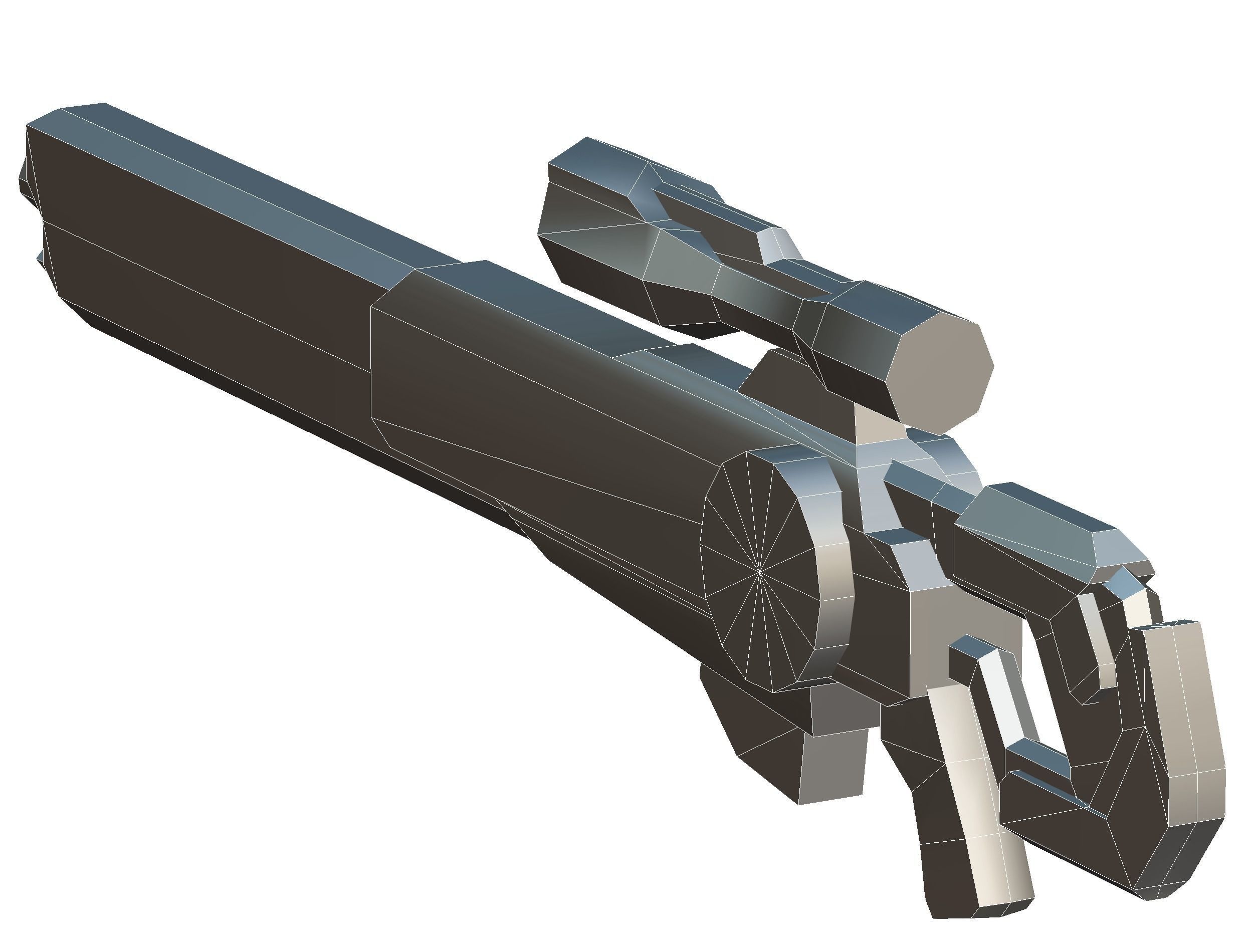 Sniper rifle of the future weapon barrel blaster laser arms Low-poly 3D model_51