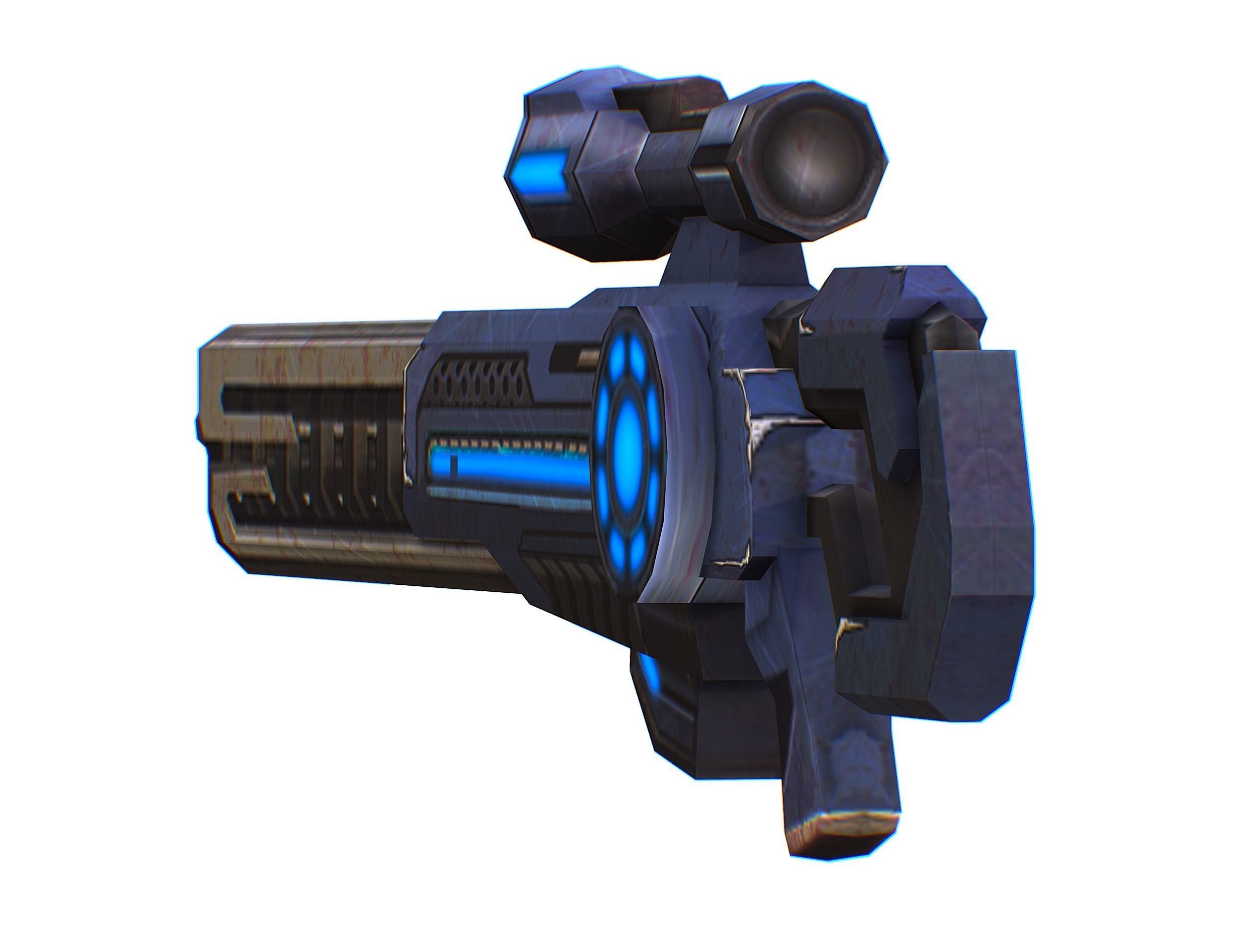 Sniper rifle of the future weapon barrel blaster laser arms Low-poly 3D model_16