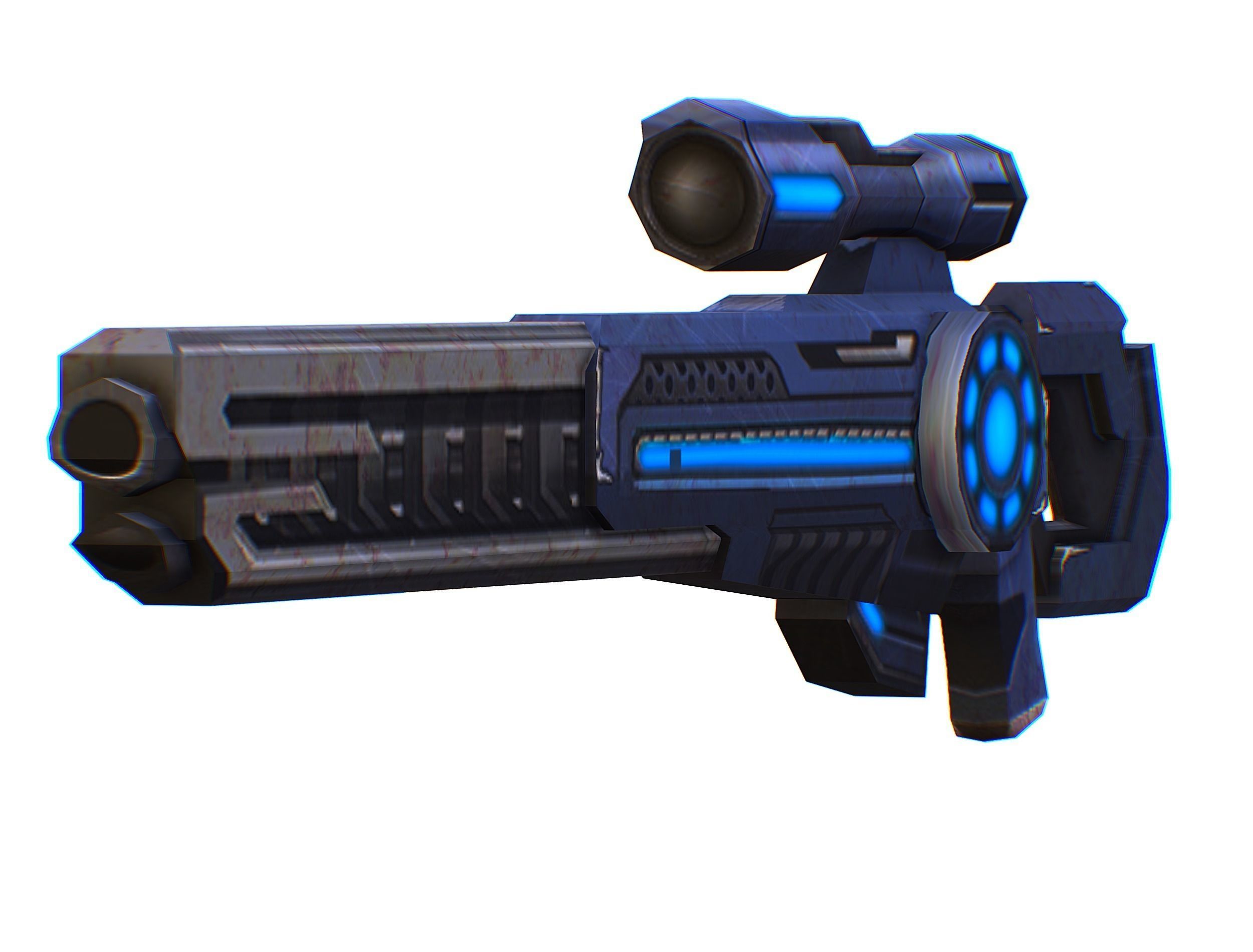 Sniper rifle of the future weapon barrel blaster laser arms Low-poly 3D model_31