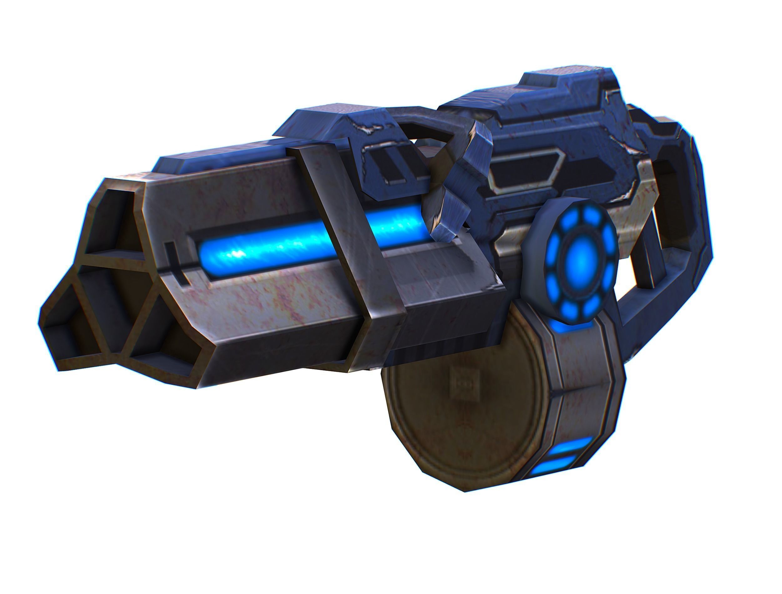 Assault heavy machine gun cannon naff barrel blaster laser arms Low-poly 3D model_21