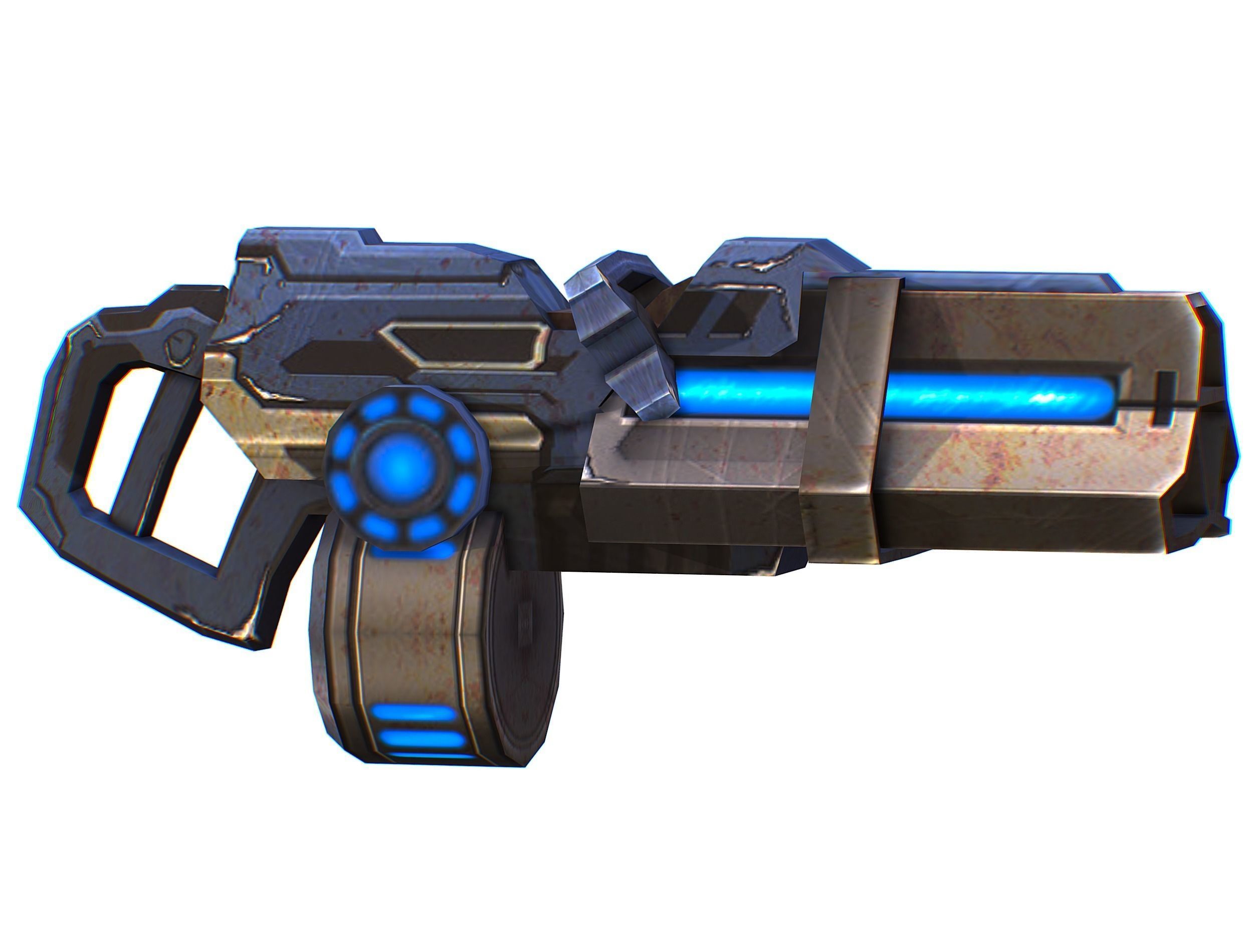 Assault heavy machine gun cannon naff barrel blaster laser arms Low-poly 3D model_1