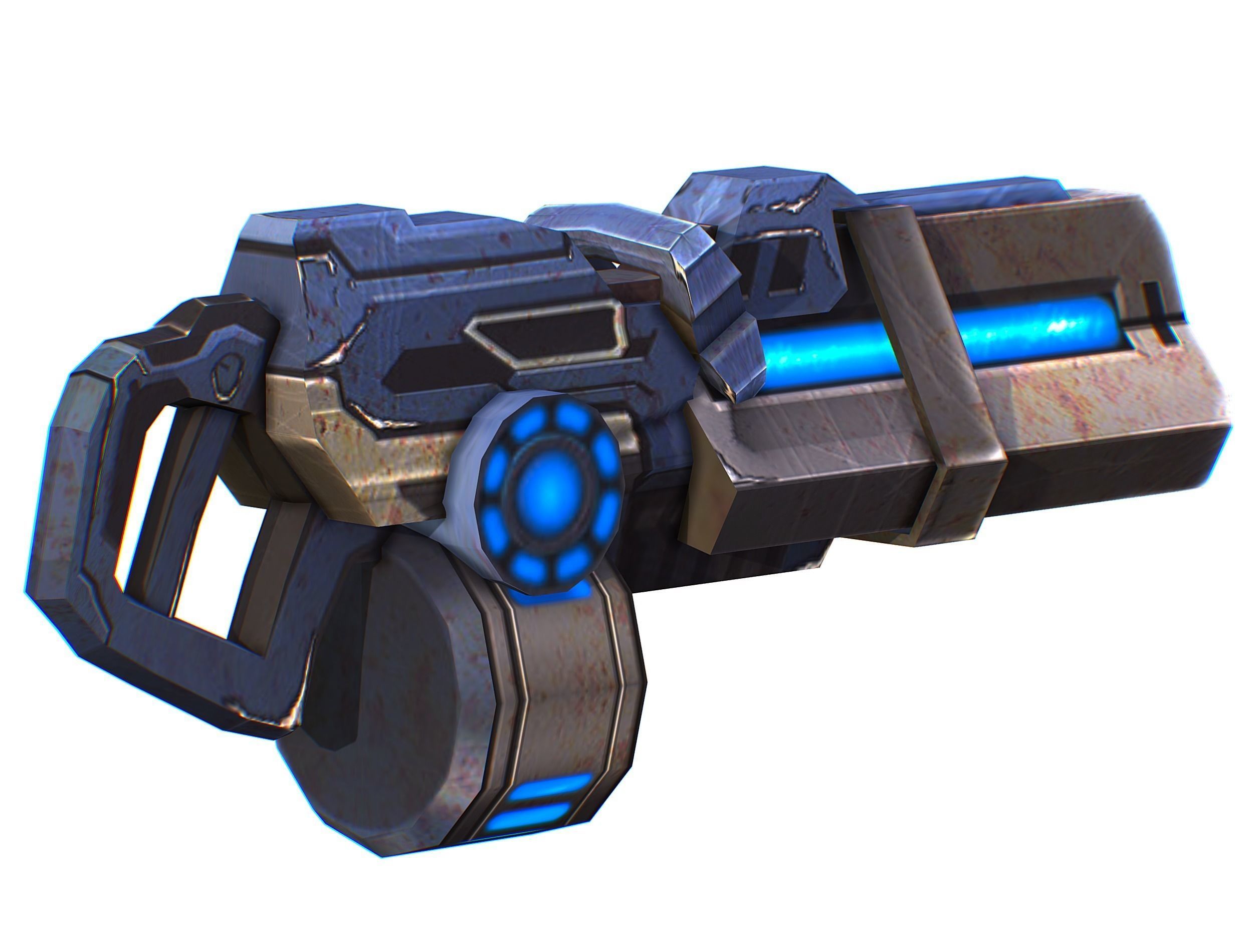 Assault heavy machine gun cannon naff barrel blaster laser arms Low-poly 3D model_6