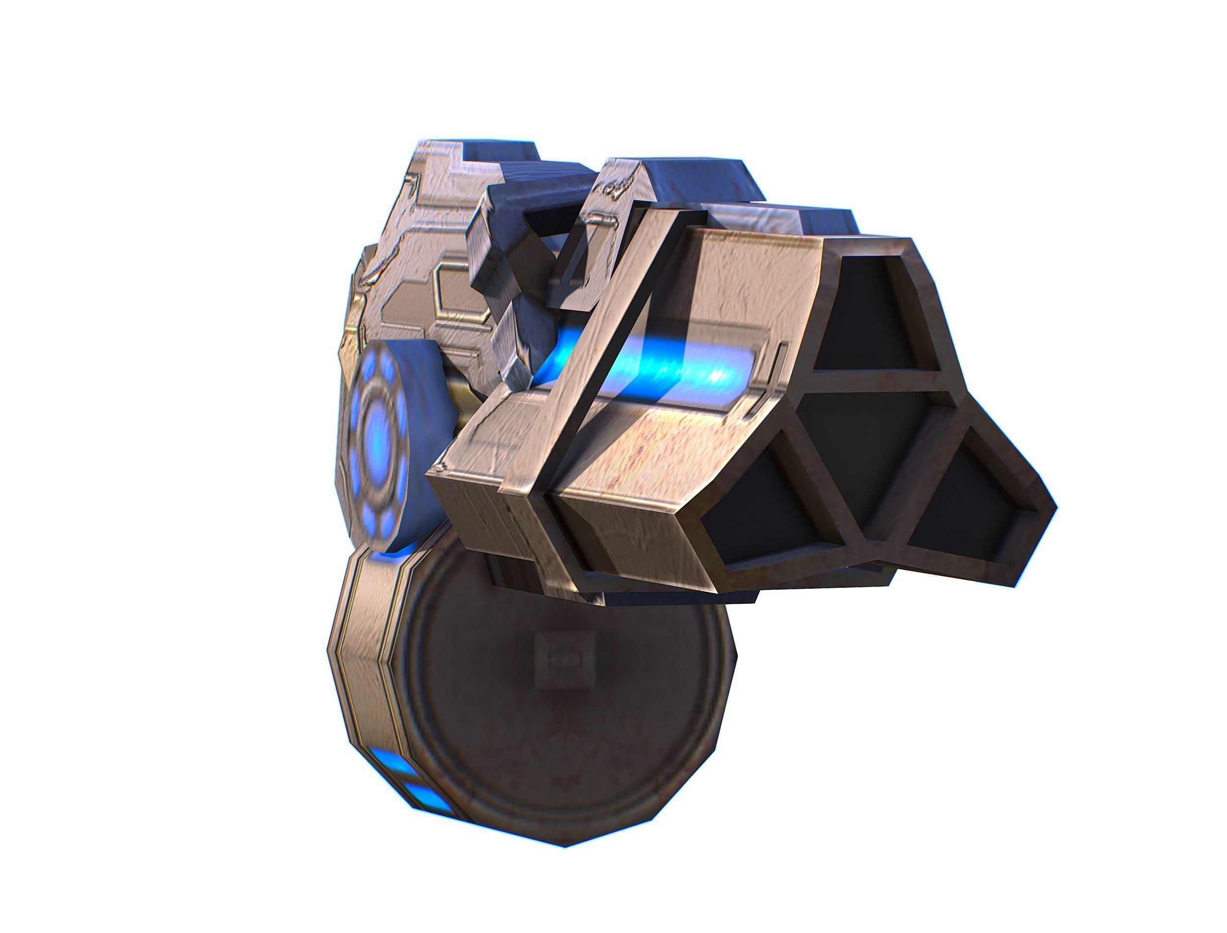 Assault heavy machine gun cannon naff barrel blaster laser arms Low-poly 3D model_26