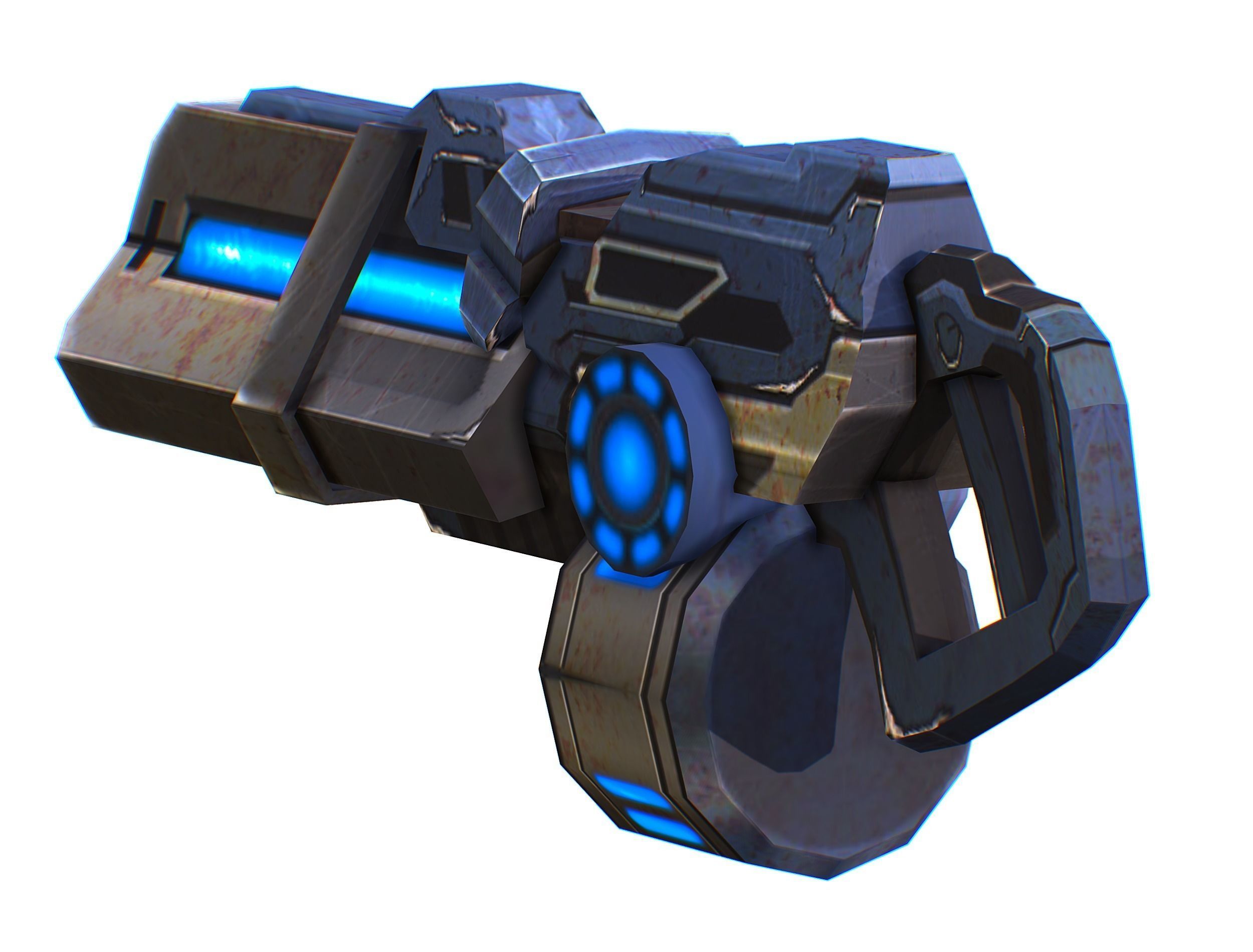 Assault heavy machine gun cannon naff barrel blaster laser arms Low-poly 3D model_13