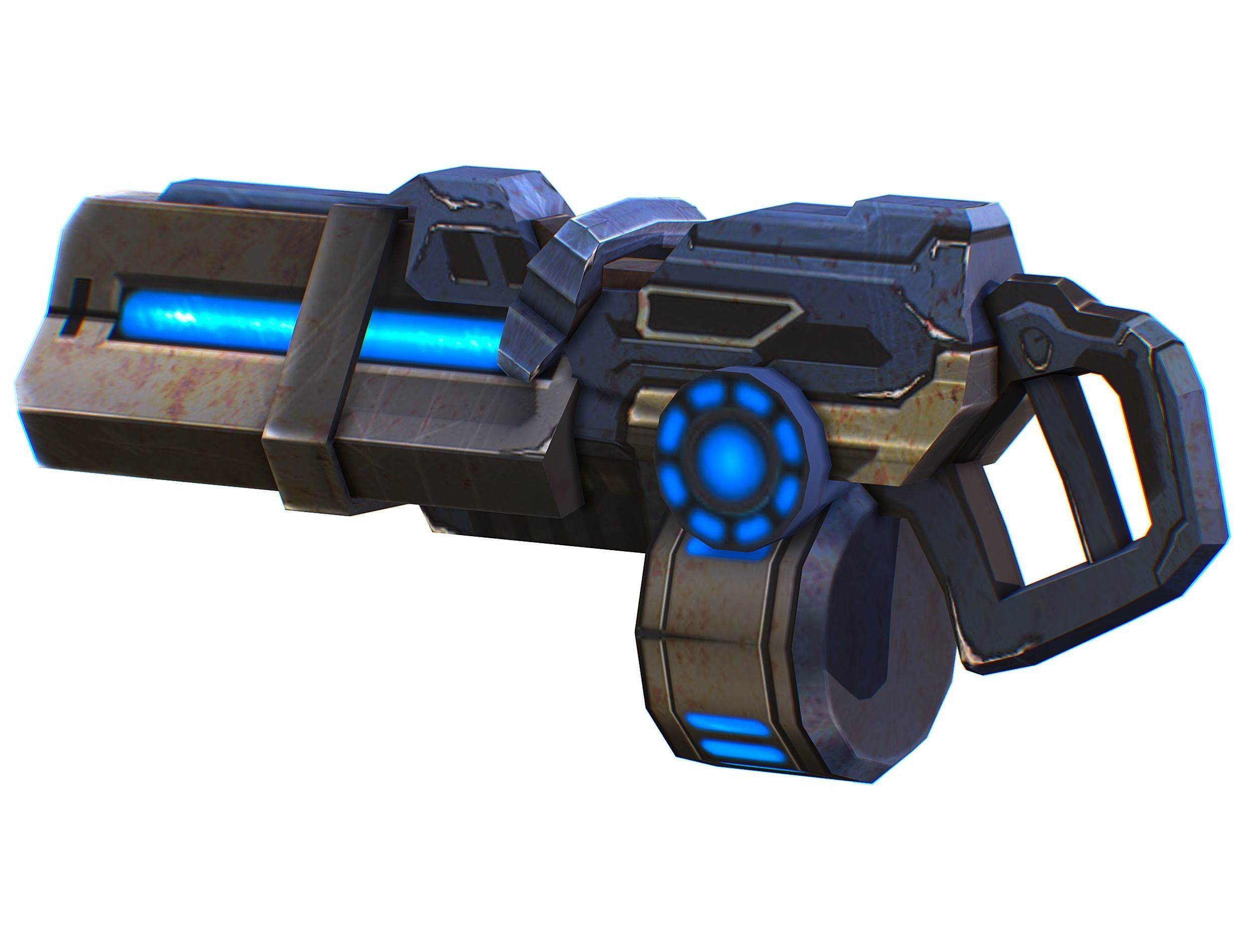 Assault heavy machine gun cannon naff barrel blaster laser arms Low-poly 3D model_15