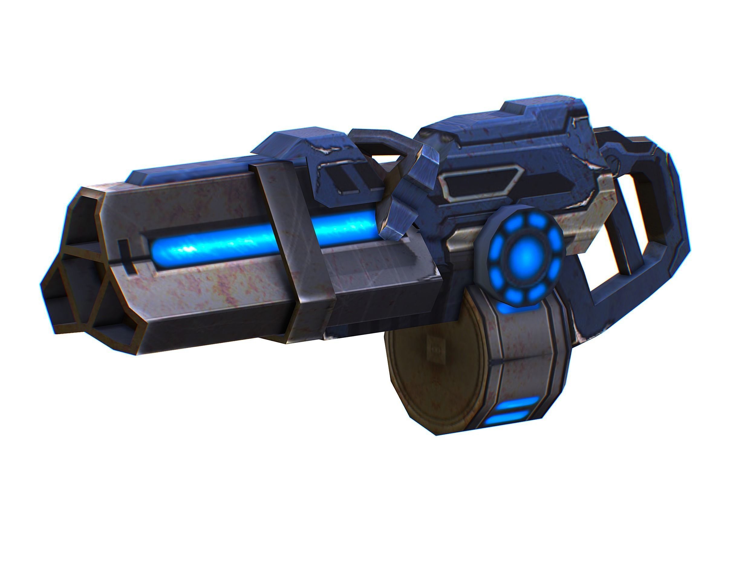 Assault heavy machine gun cannon naff barrel blaster laser arms Low-poly 3D model_20