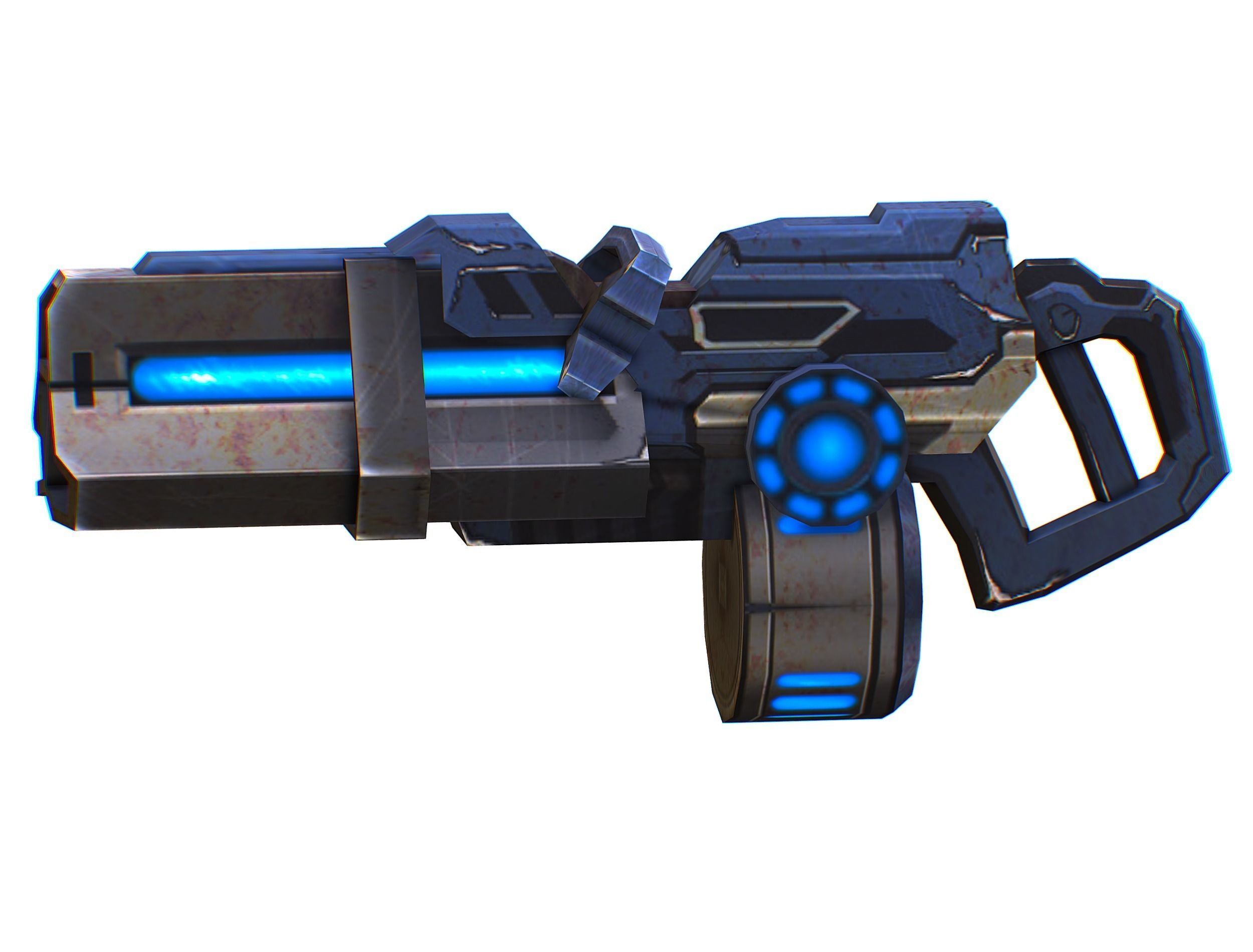 Assault heavy machine gun cannon naff barrel blaster laser arms Low-poly 3D model_18