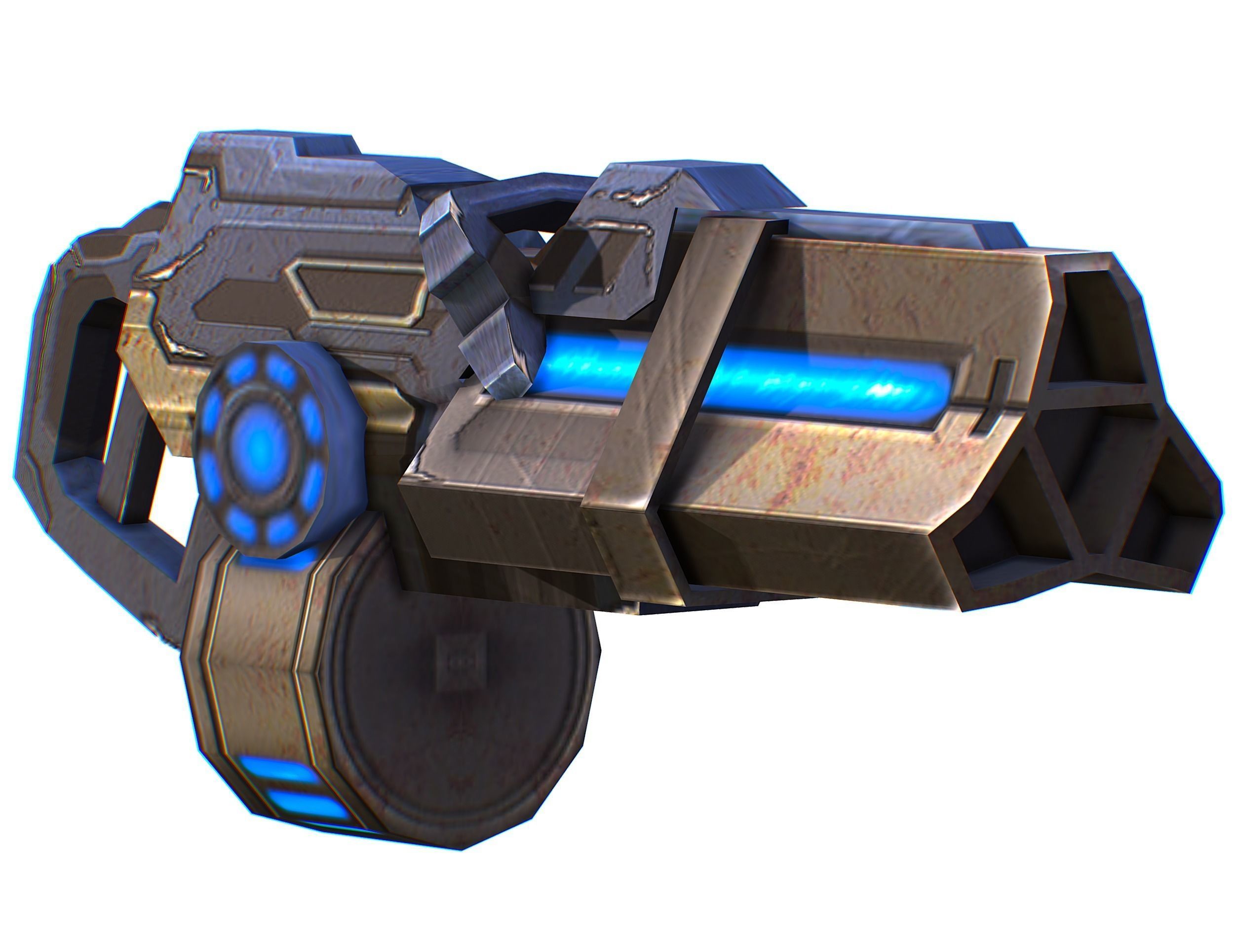 Assault heavy machine gun cannon naff barrel blaster laser arms Low-poly 3D model_28