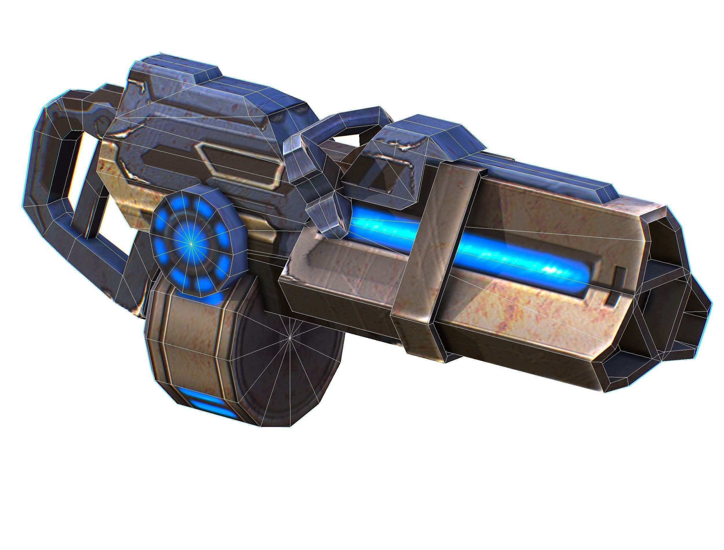 Assault heavy machine gun cannon naff barrel blaster laser arms Low-poly 3D model_39