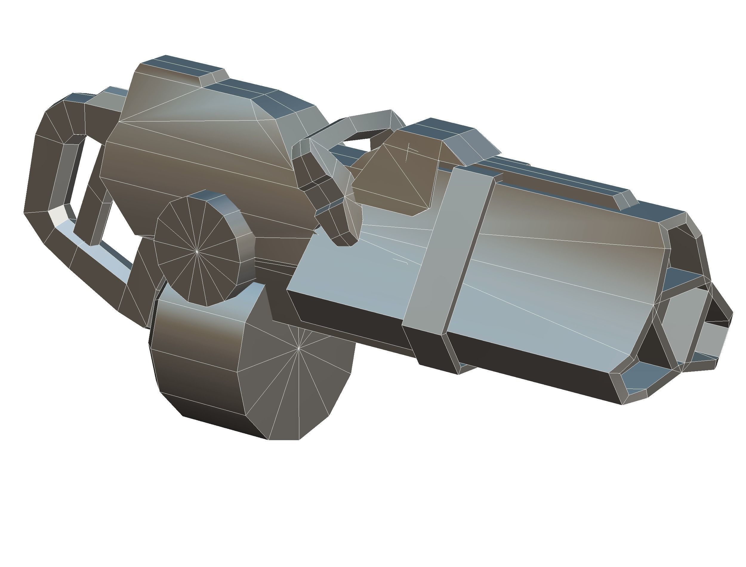 Assault heavy machine gun cannon naff barrel blaster laser arms Low-poly 3D model_40