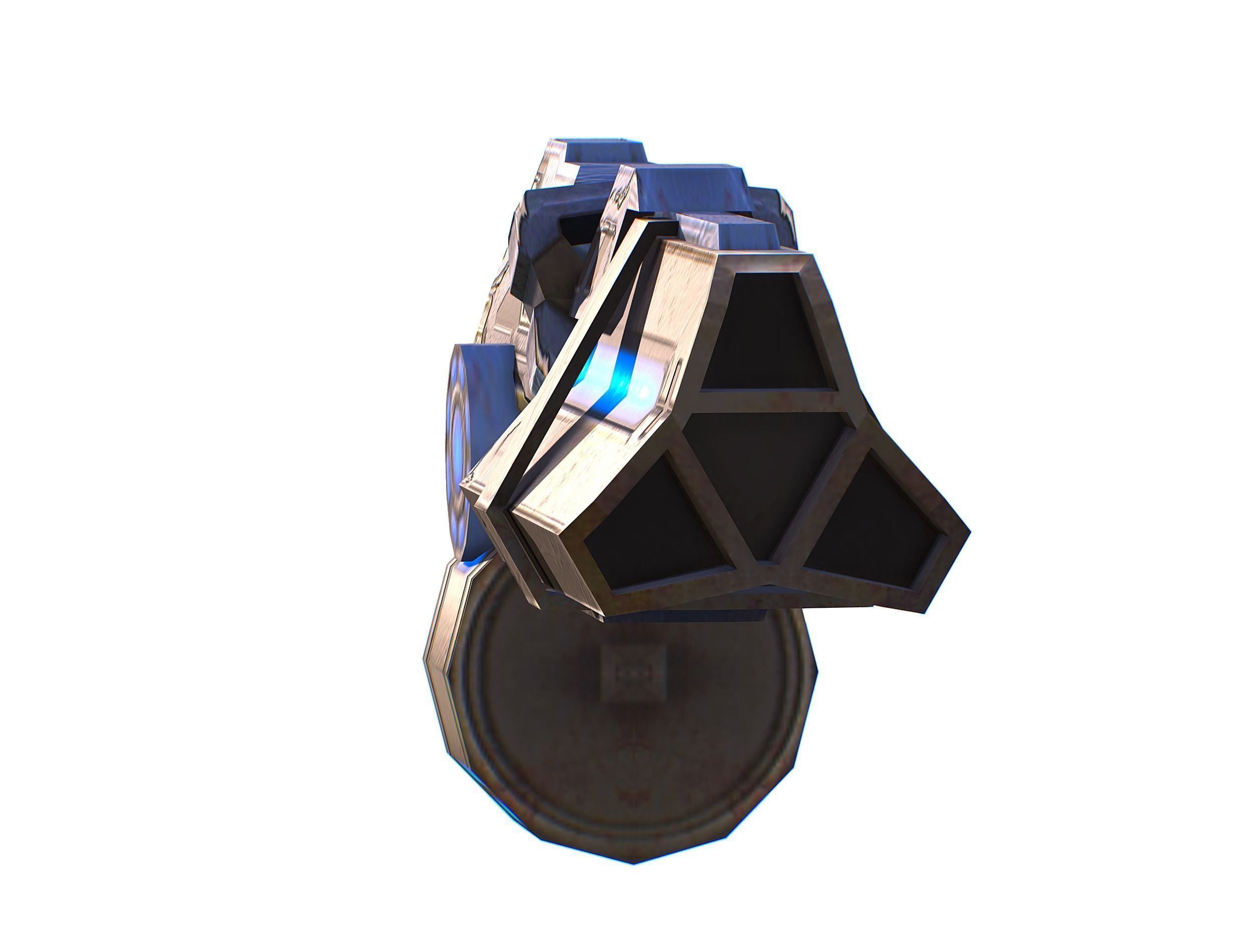 Assault heavy machine gun cannon naff barrel blaster laser arms Low-poly 3D model_25