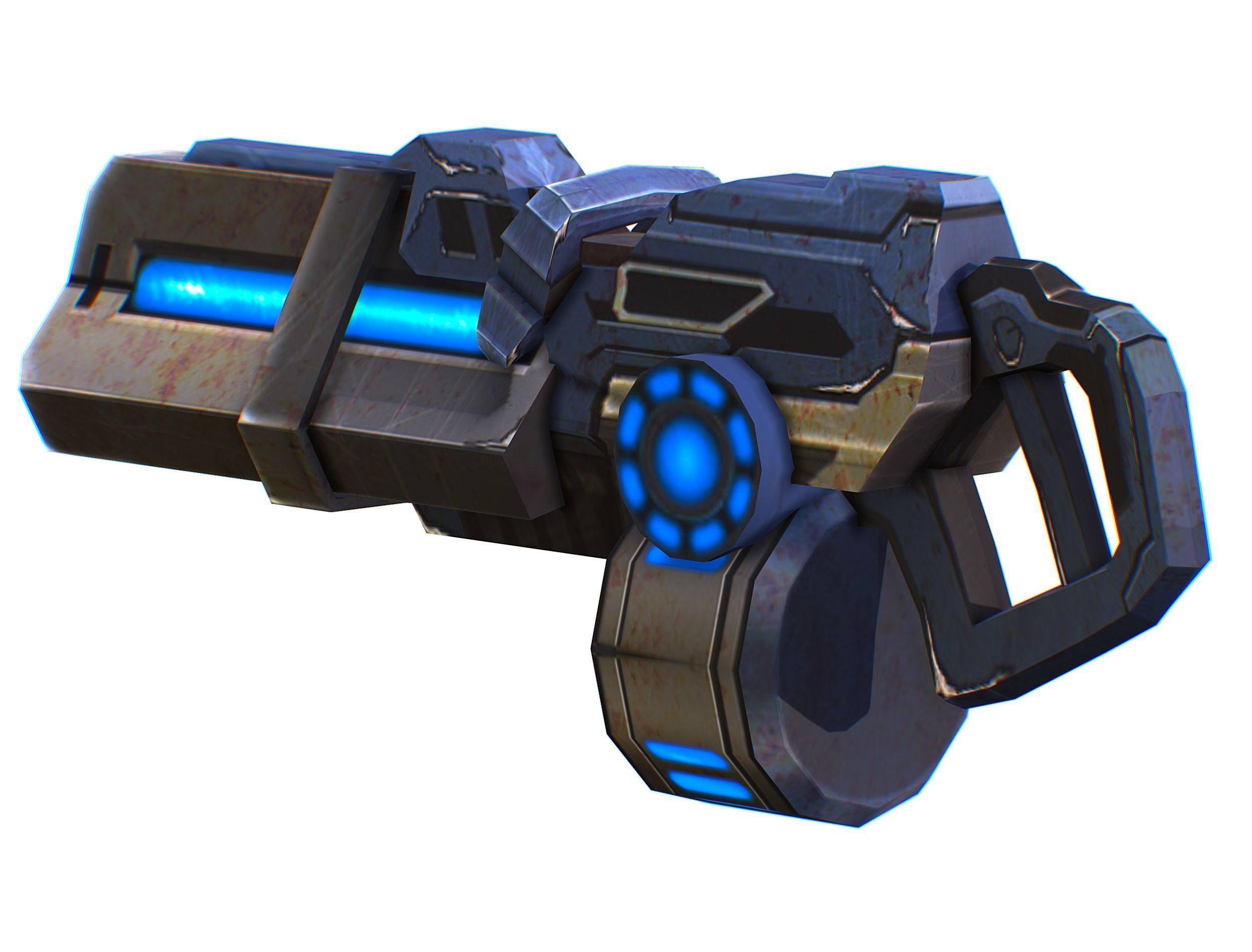 Assault heavy machine gun cannon naff barrel blaster laser arms Low-poly 3D model_14