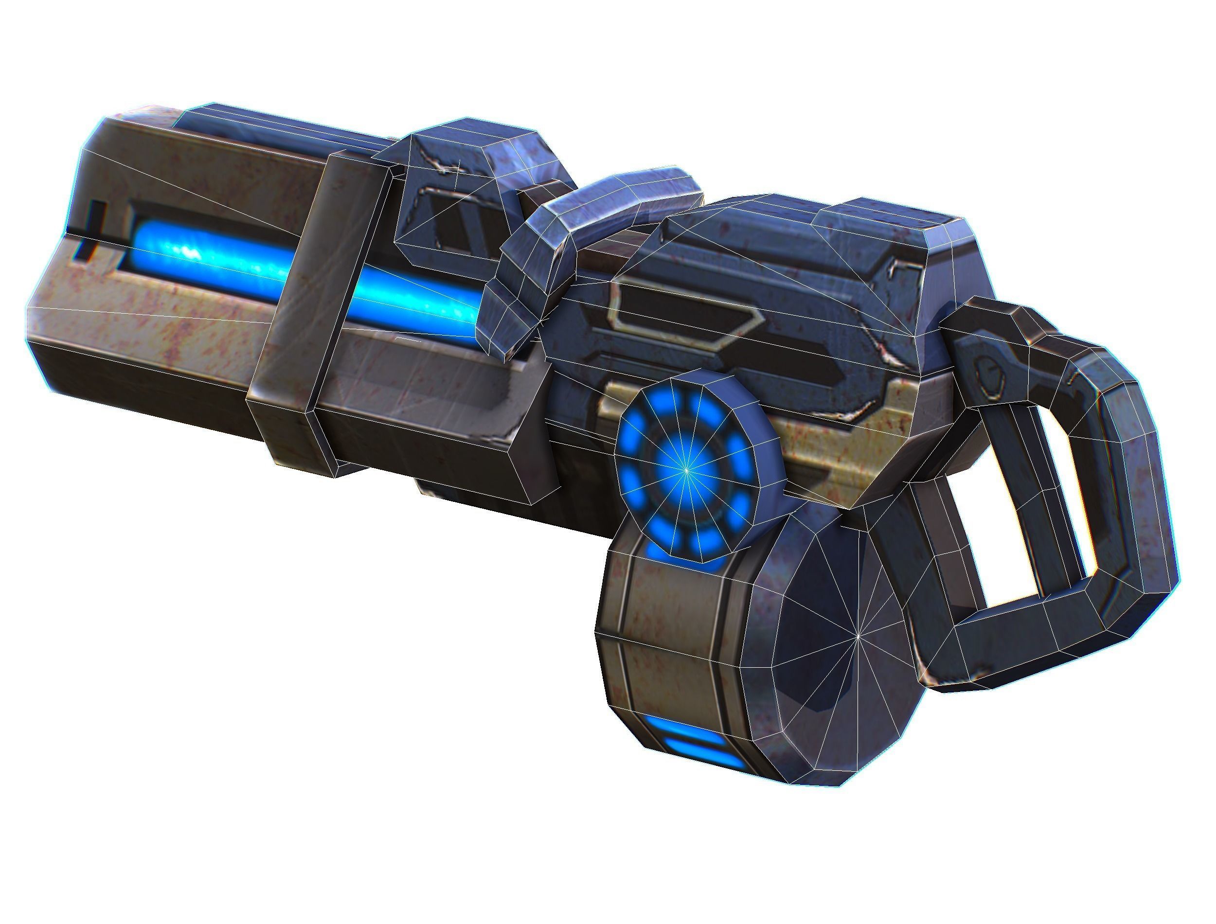 Assault heavy machine gun cannon naff barrel blaster laser arms Low-poly 3D model_41