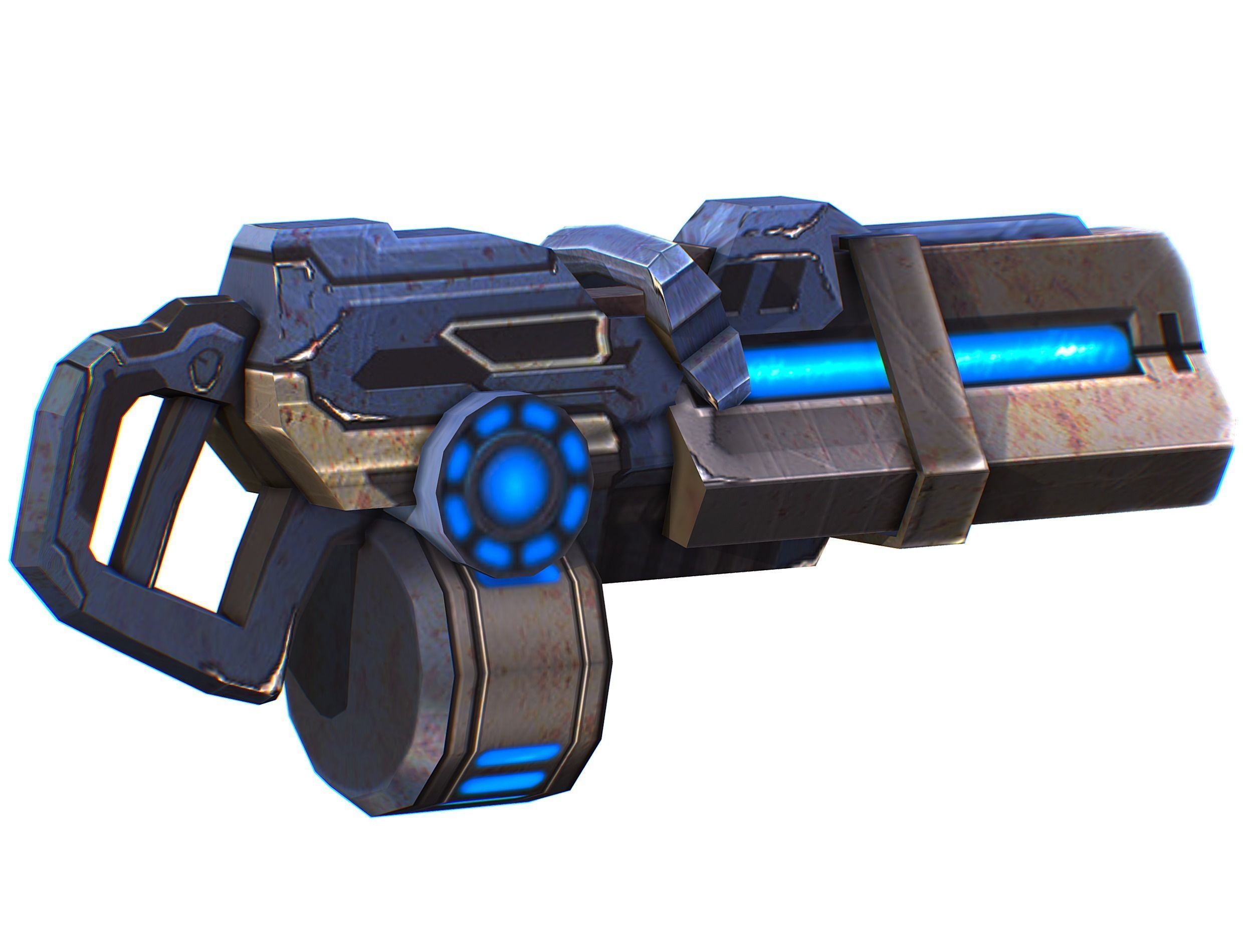 Assault heavy machine gun cannon naff barrel blaster laser arms Low-poly 3D model_5