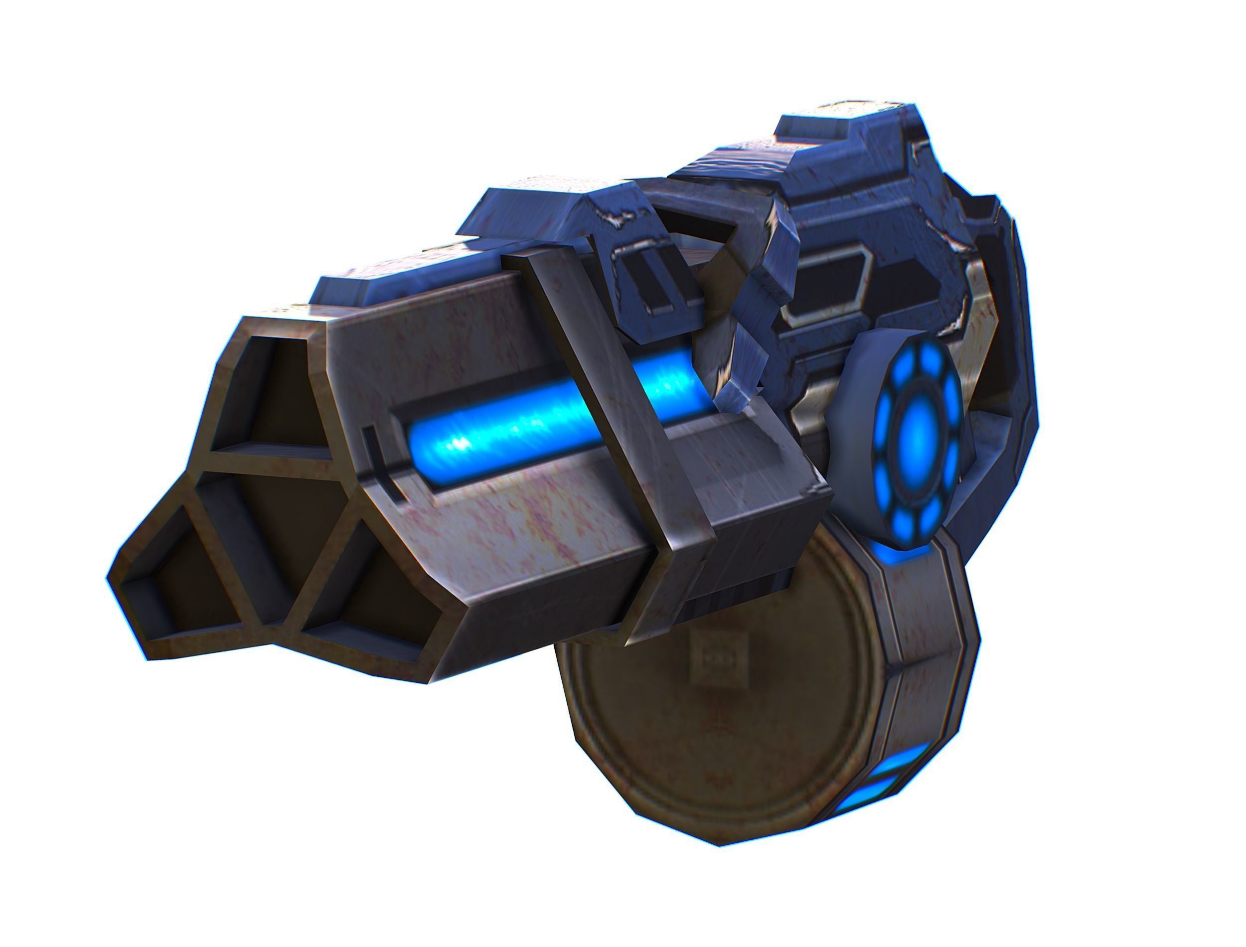 Assault heavy machine gun cannon naff barrel blaster laser arms Low-poly 3D model_22