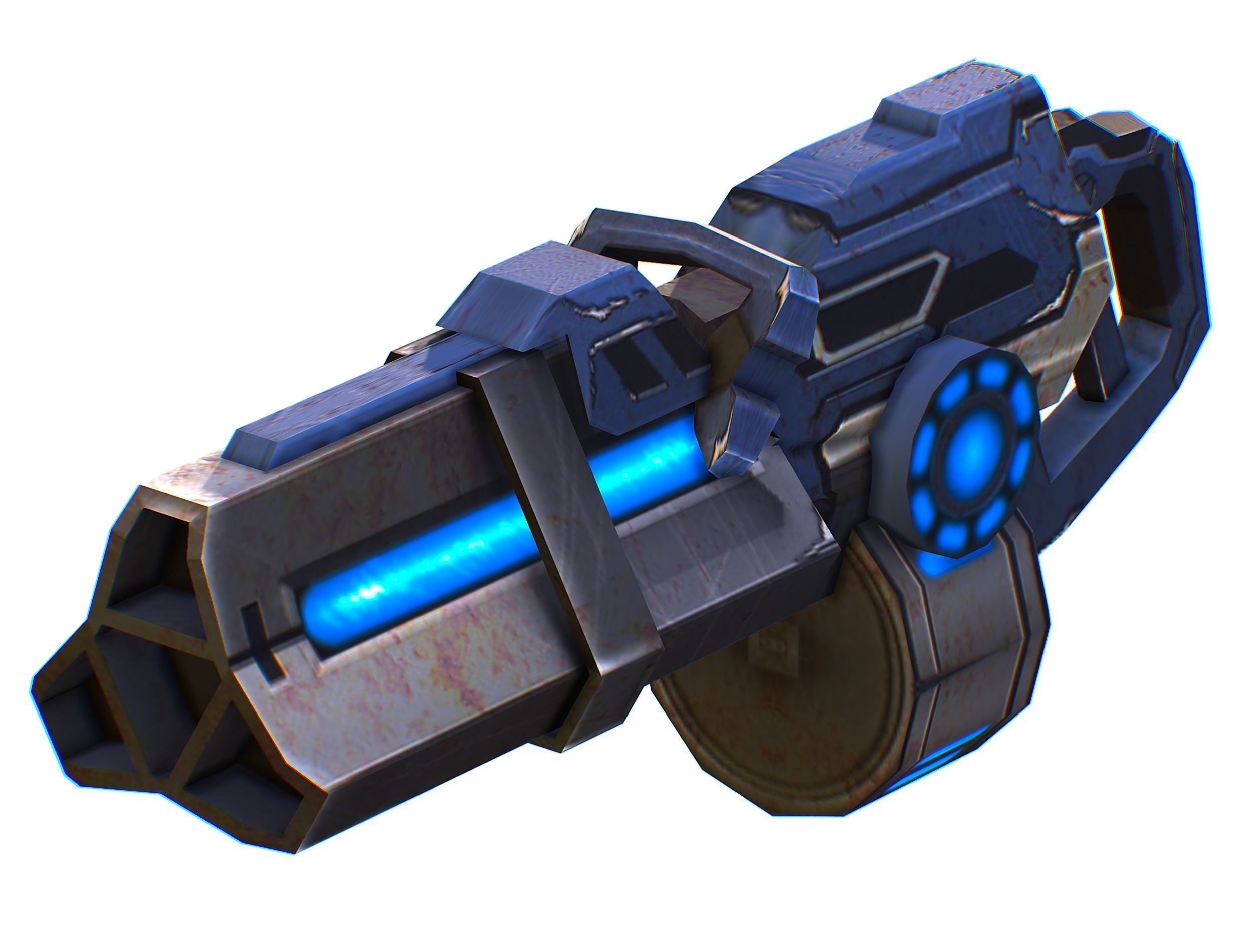 Assault heavy machine gun cannon naff barrel blaster laser arms Low-poly 3D model_32