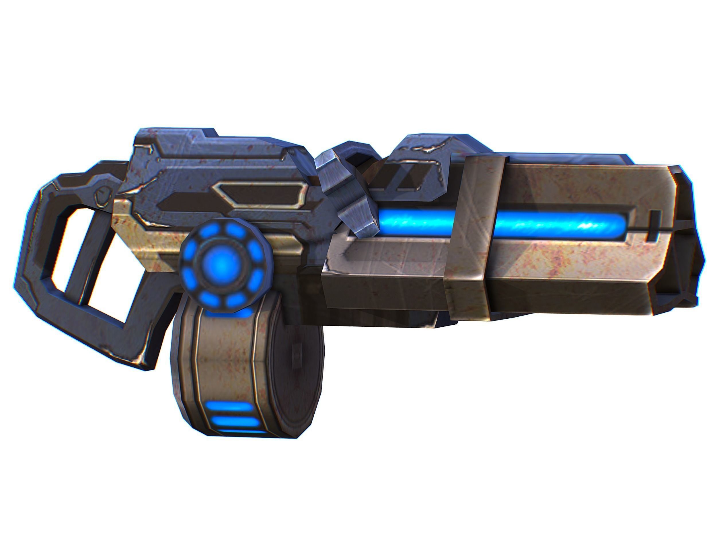 Assault heavy machine gun cannon naff barrel blaster laser arms Low-poly 3D model_30