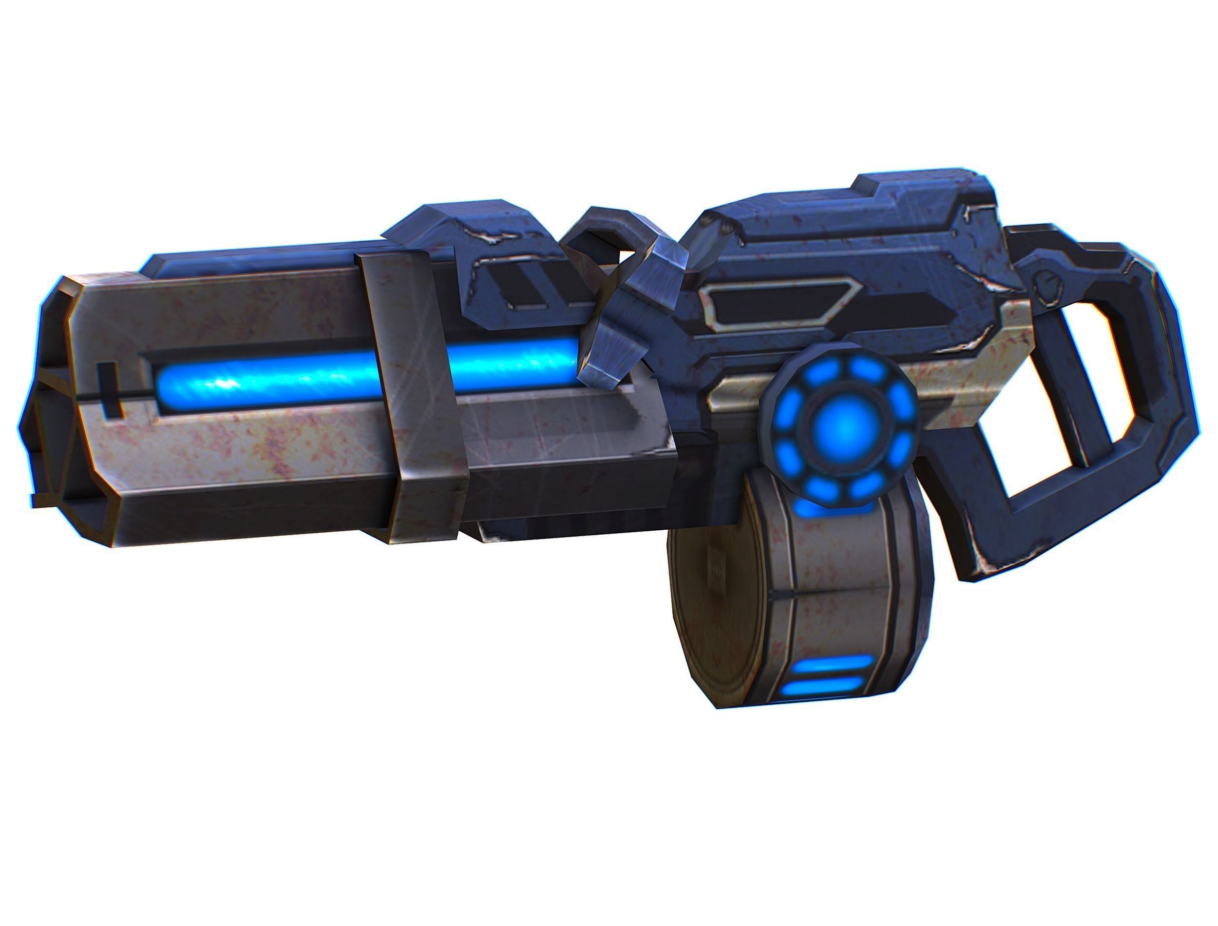 Assault heavy machine gun cannon naff barrel blaster laser arms Low-poly 3D model_19